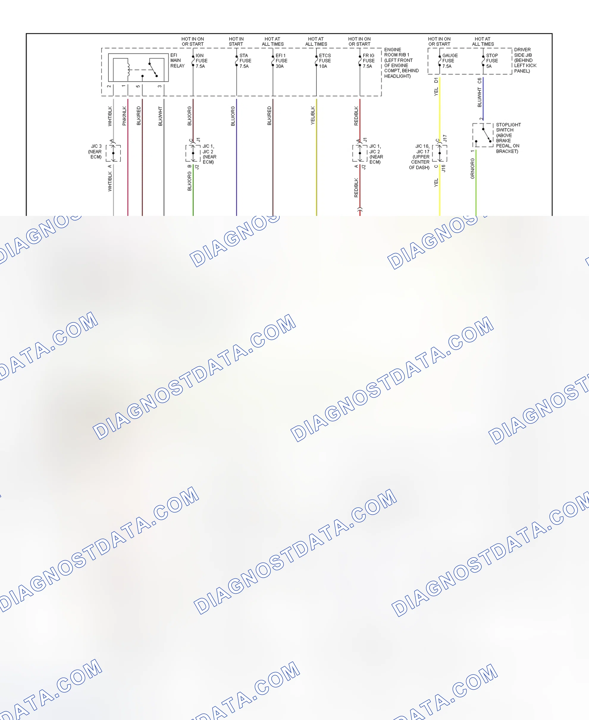 Scheme 44: Transmission Electronic Control System Wiring Diagram (2001-02 LS 430 - 1 Of 2)
