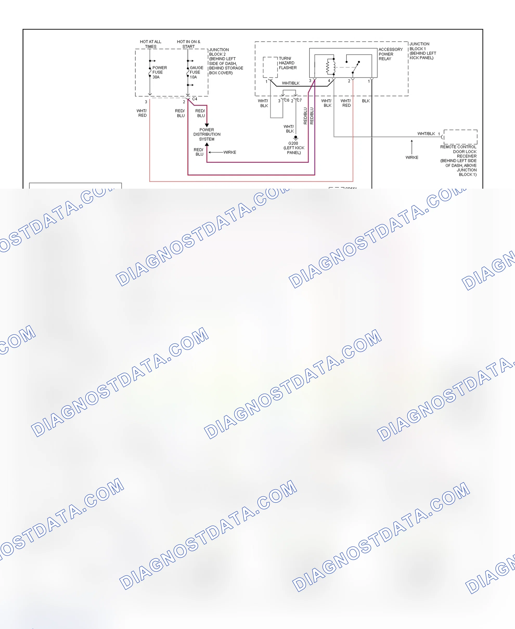 Fig. 4: Power Window System Wiring Diagram (Prizm)
