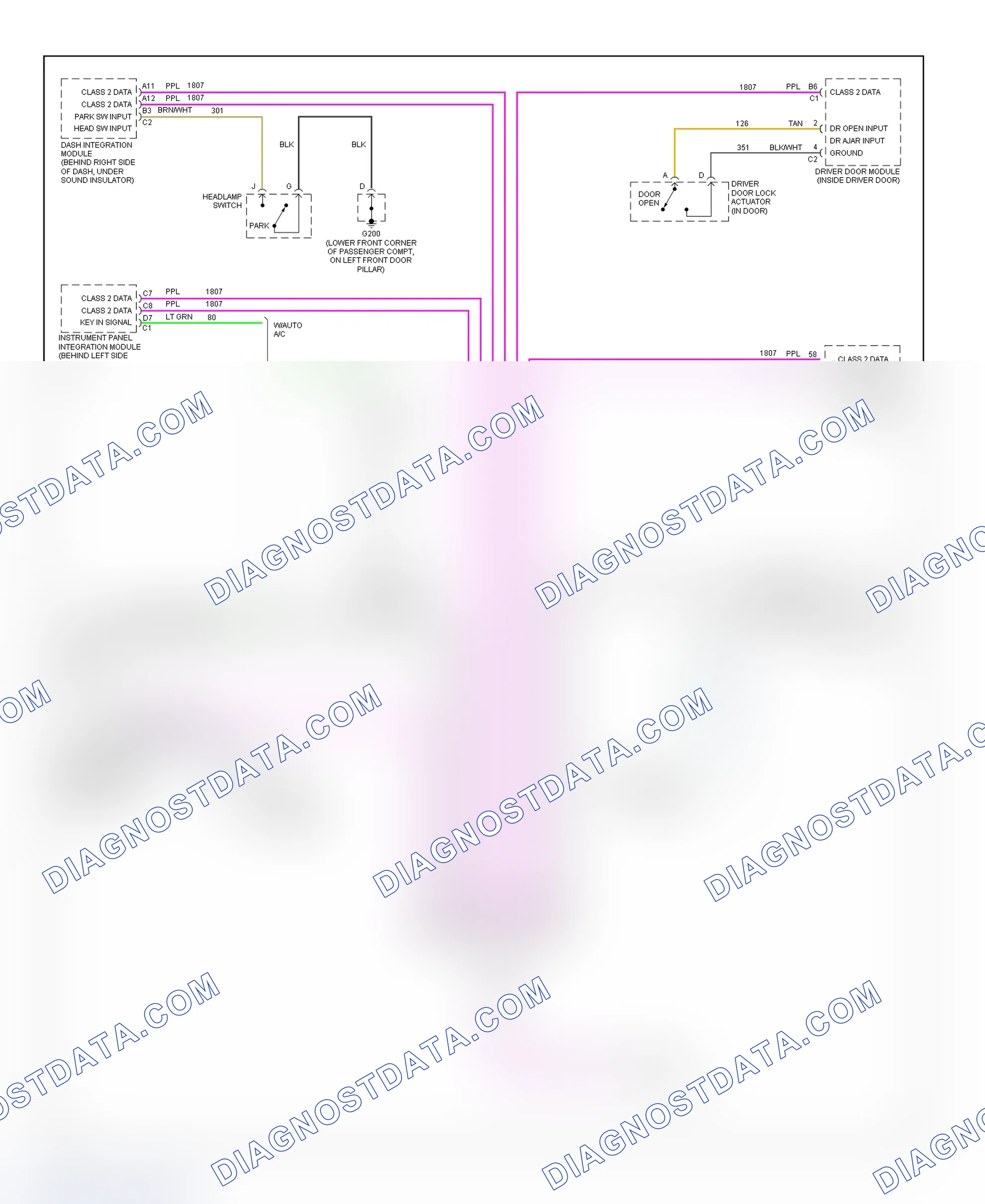 Scheme 19: Warning System Wiring Diagram (LeSabre)