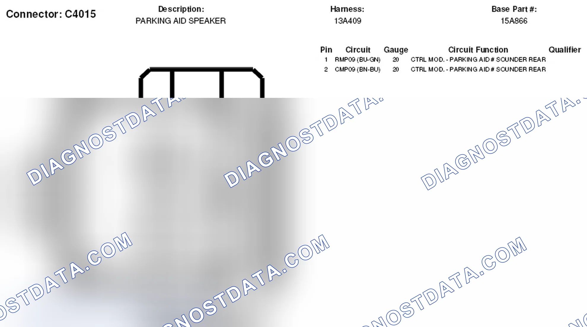 Scheme 374: Parking Aid Speaker Connector End View (C4015)