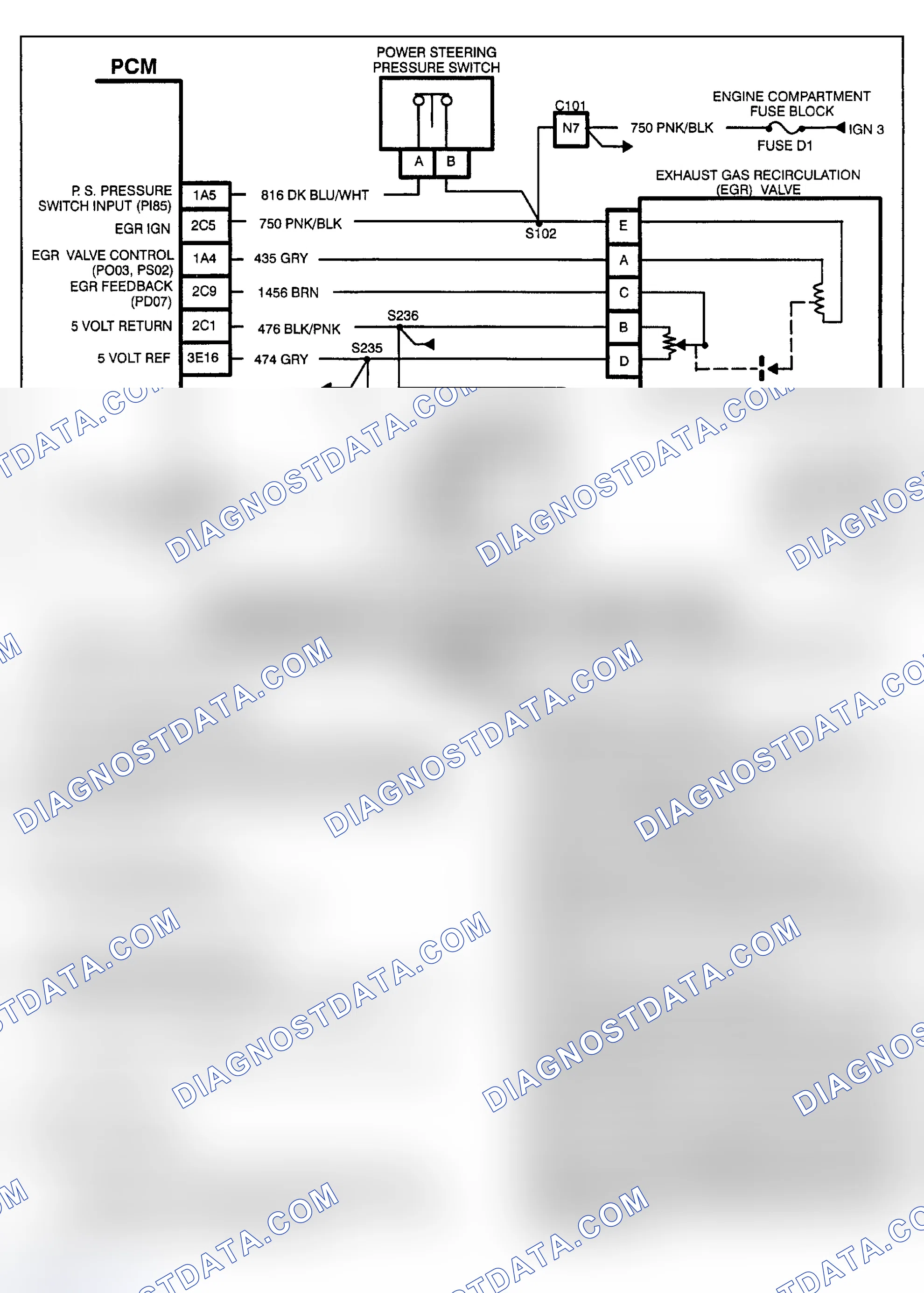 Scheme 107: PCM CODE P036 - EXHAUST GAS RECIRCULATION (EGR) VALVE PINTLE POSITION OUT OF RANGE