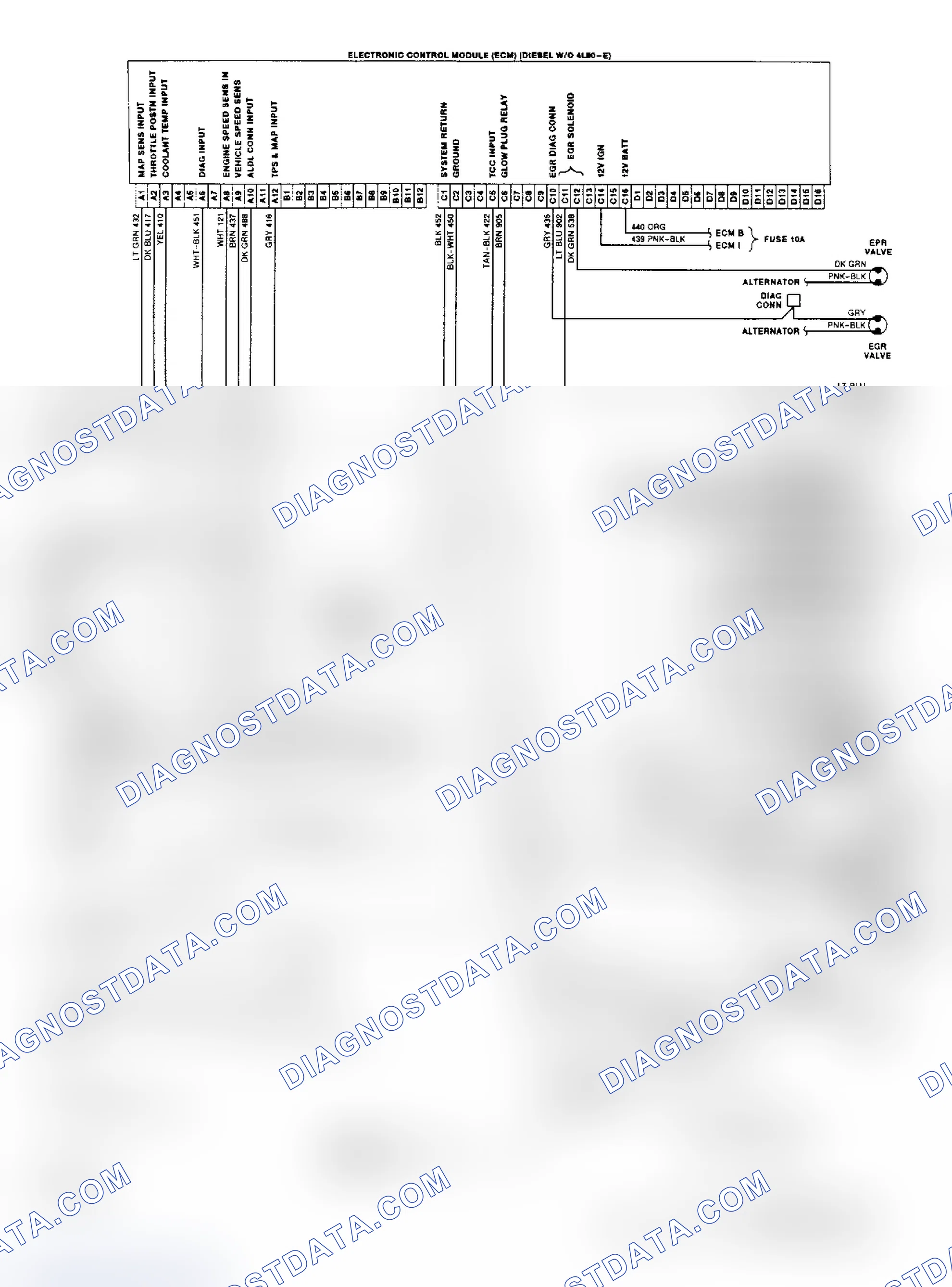 Scheme 16: Wiring Diagram ("G" Series Diesel W/O 4L80-E Trans.)