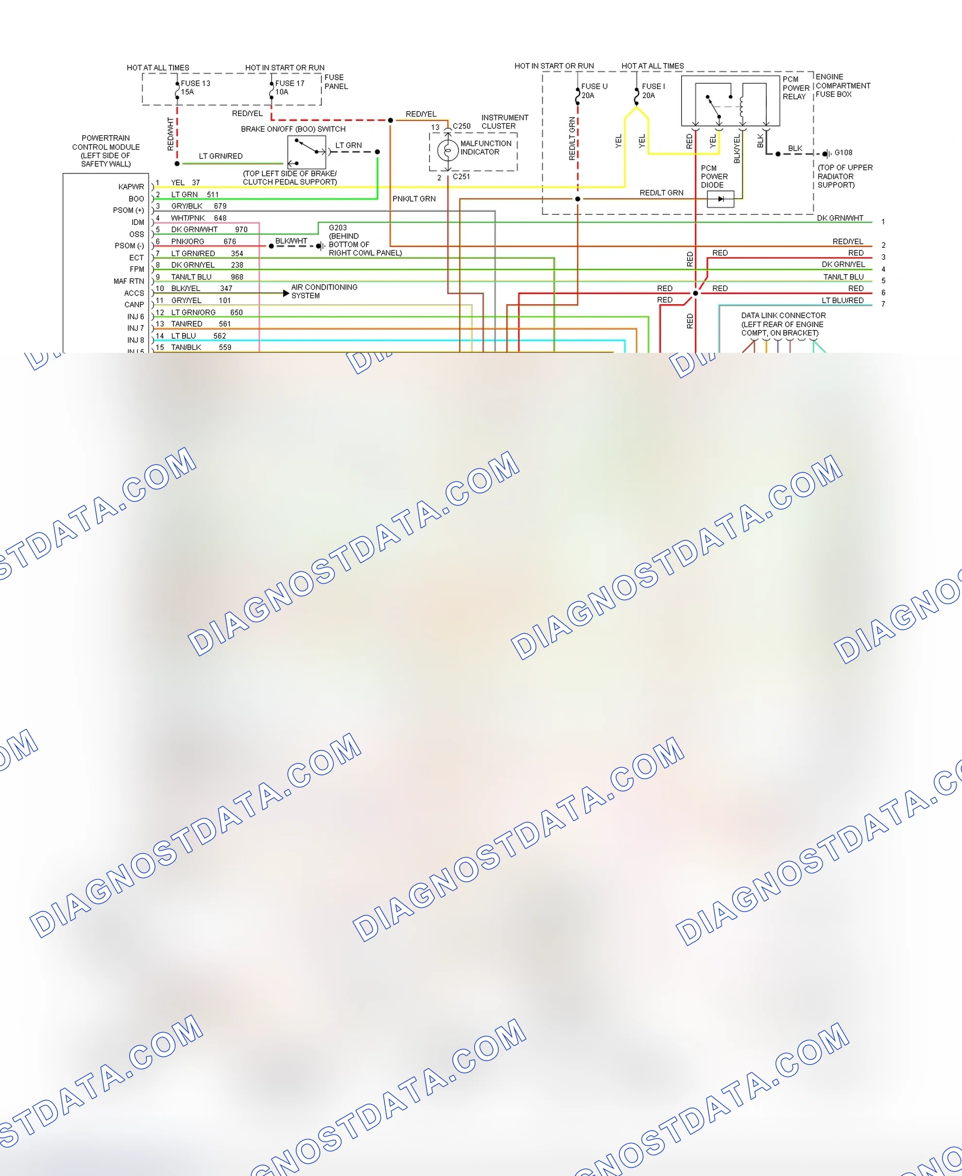 Scheme 73: Wiring Diagram (5.0L With 4R70W - 1 Of 2)