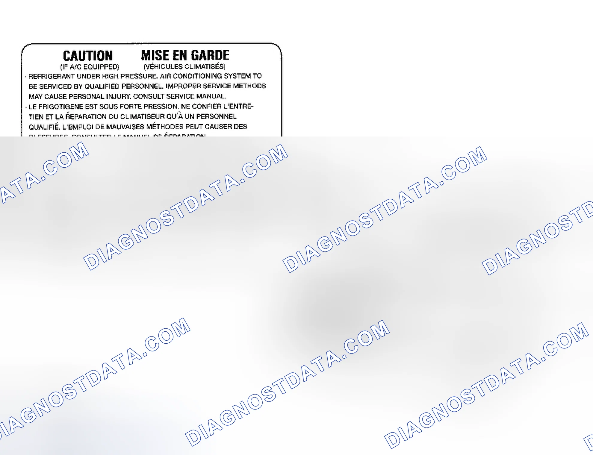 Scheme 22: Underhood A/C Specification Labels