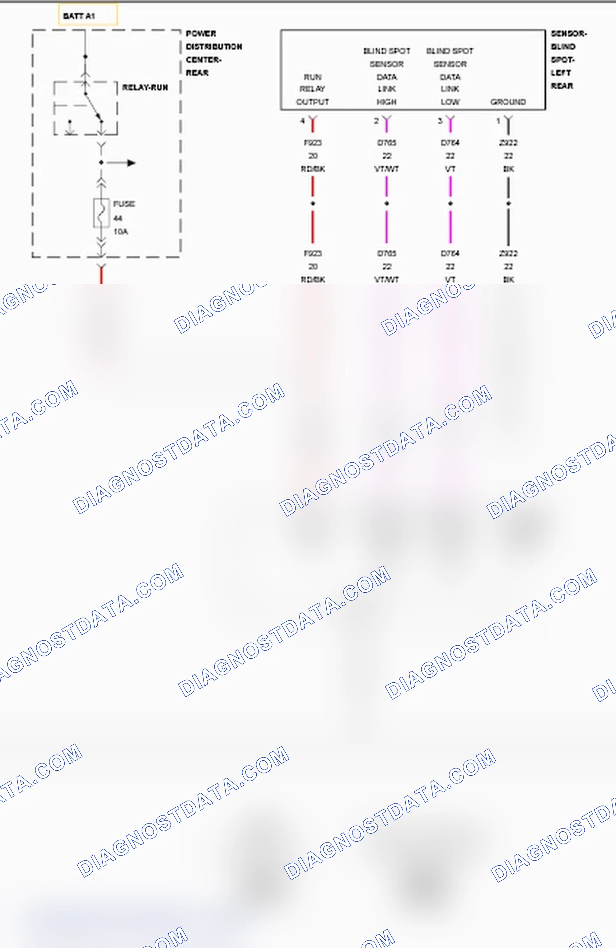 Scheme 1: B128C-16-DRIVER BLIND SPOT SENSOR - CIRCUIT VOLTAGE BELOW THRESHOLD