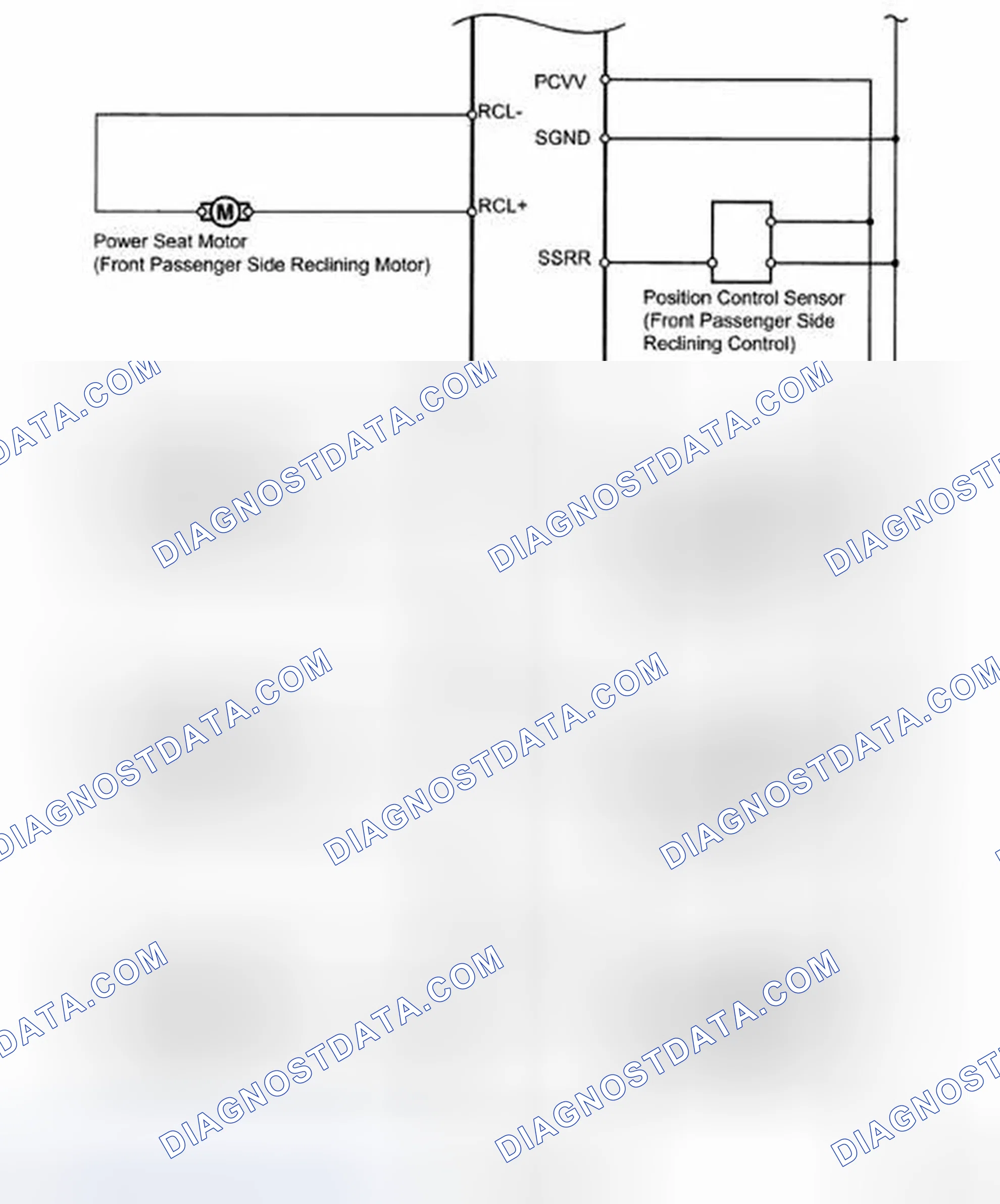 Fig. 34: Front Power Seat With Front Power Seat Switch - Wiring Diagram For Front Passenger Side (2 Of 2)