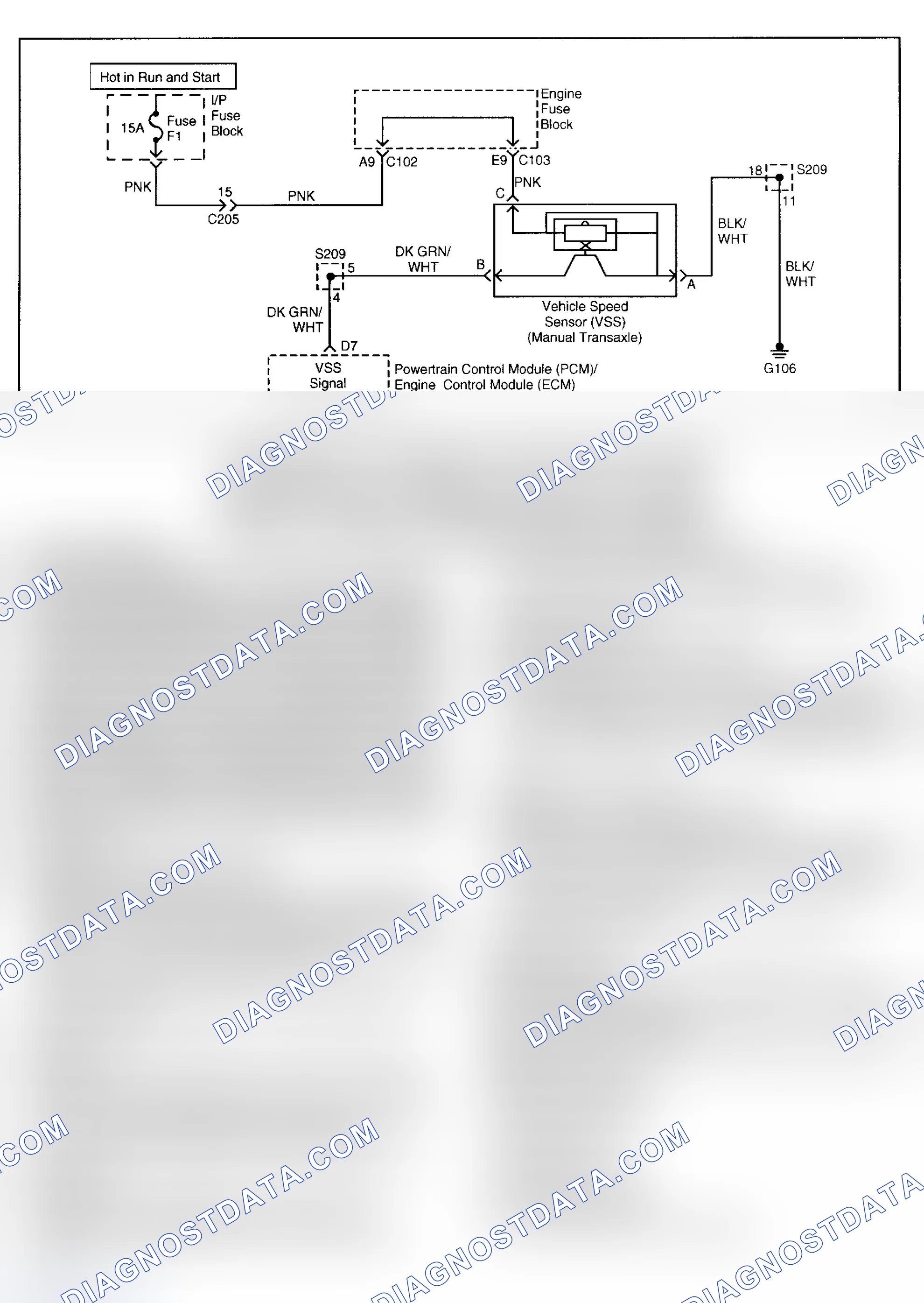 Scheme 196: DTC P0502: VEHICLE SPEED (ENGINE SIDE) NO SIGNAL