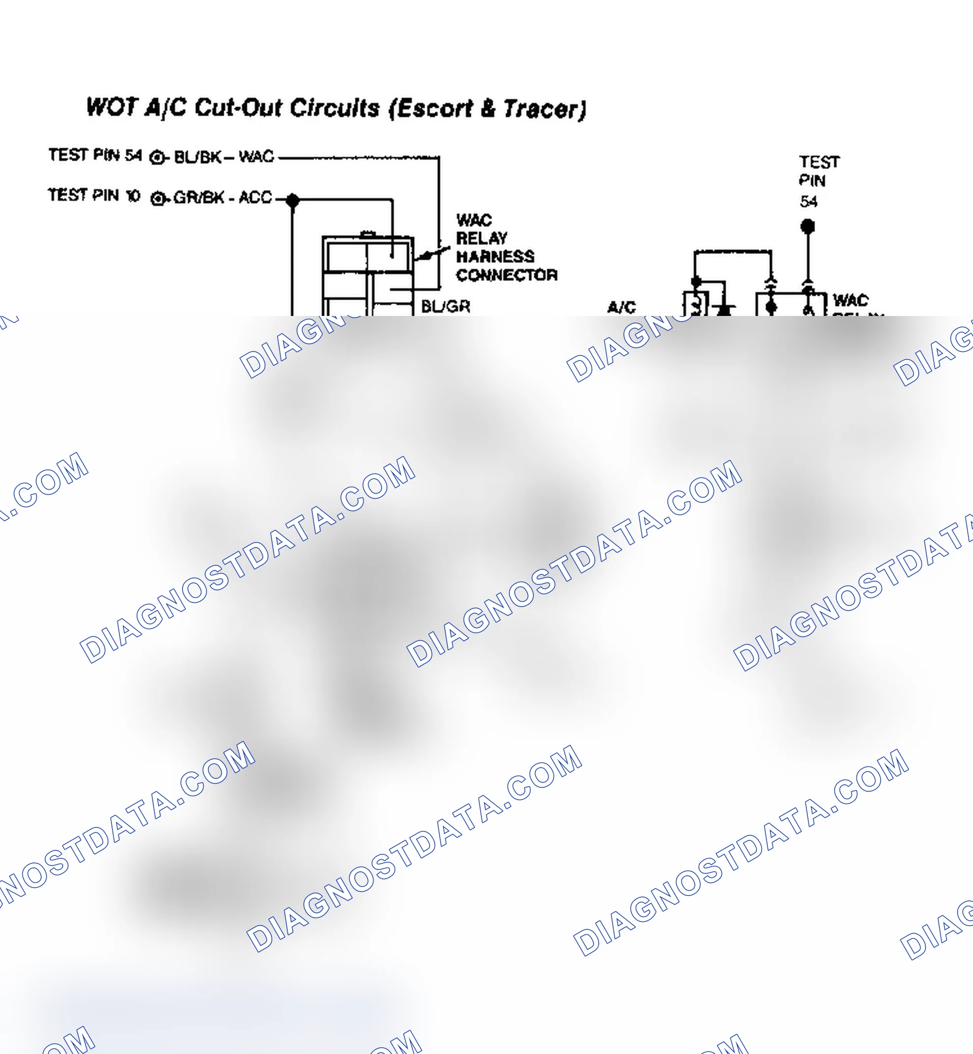 Scheme 49: WOT A/C Cut-Out Circuits (Escort & Tracer)