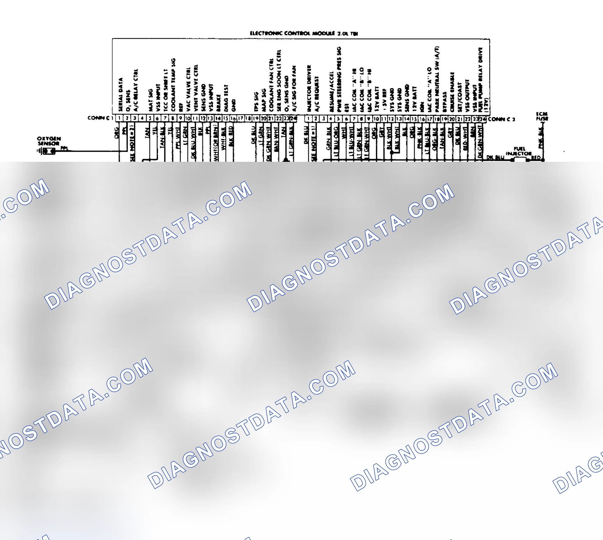 Scheme 36: 2.0L OHC (VIN K) Throttle Body Fuel Injection Wiring Diagram