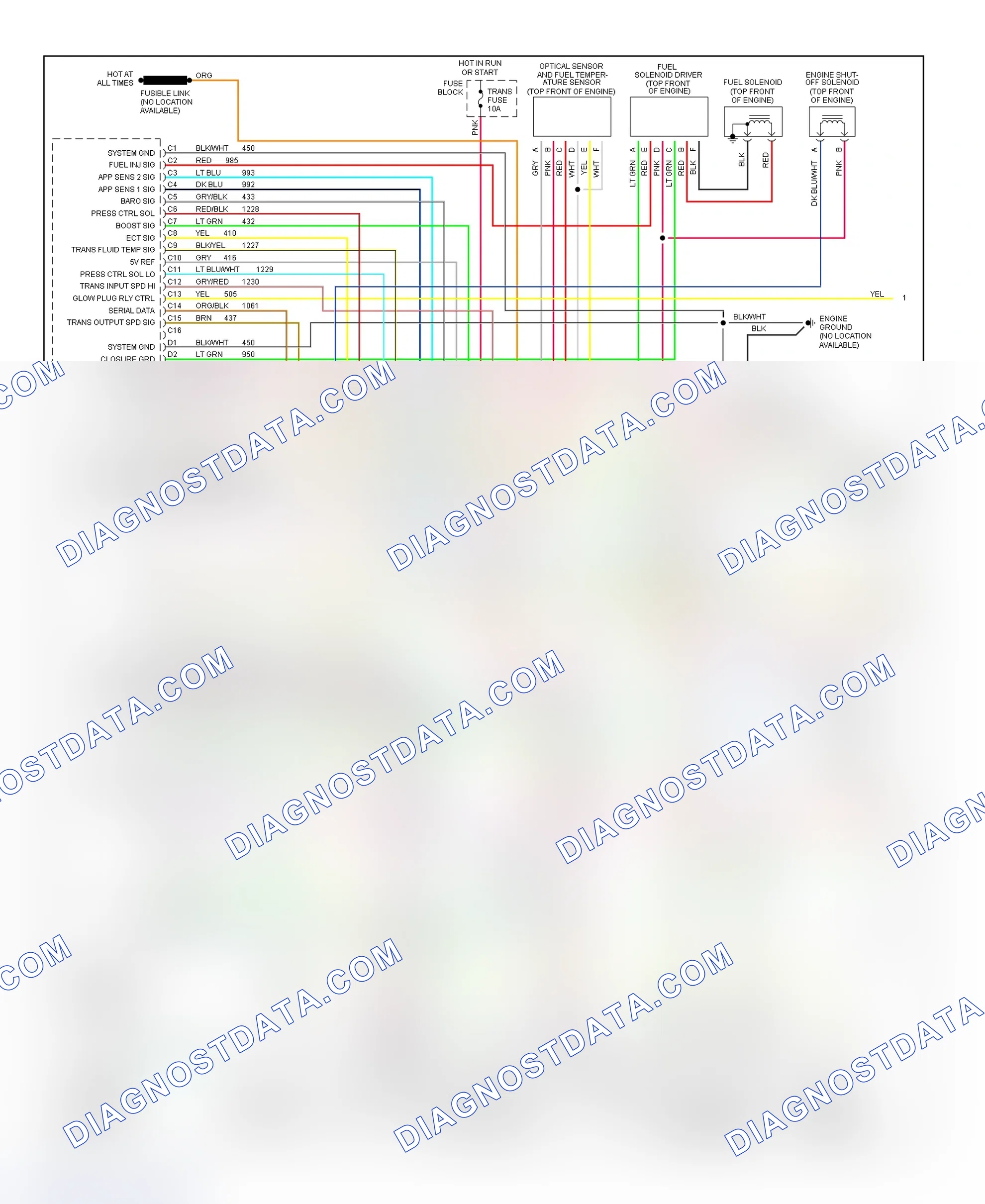 Scheme 235: Wiring Diagram ("P" Series - 6.5L VIN F - 1 Of 2)