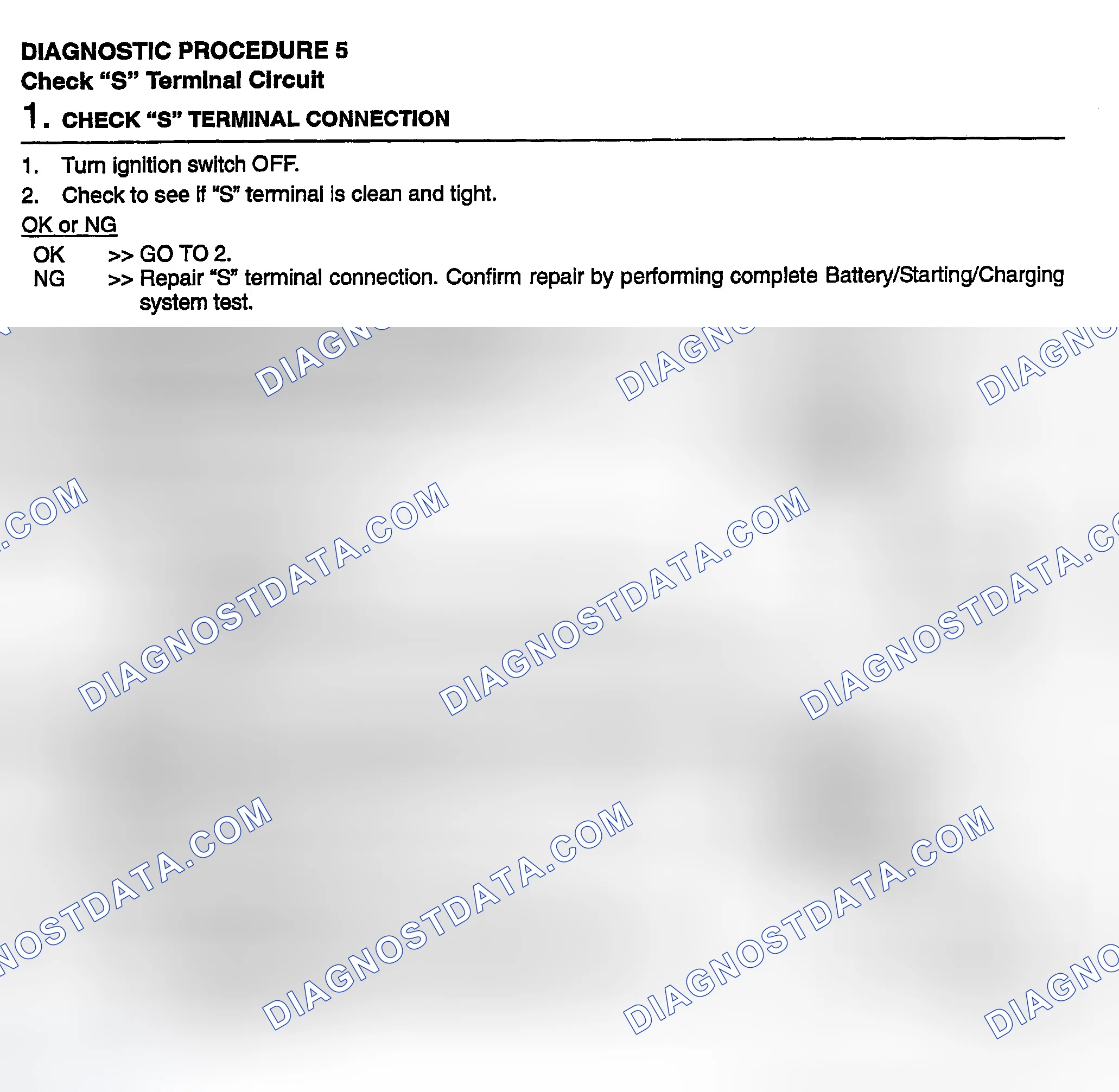 Scheme 7: DIAGNOSTIC PROCEDURE 5, CHECK "S" TERMINAL CIRCUIT