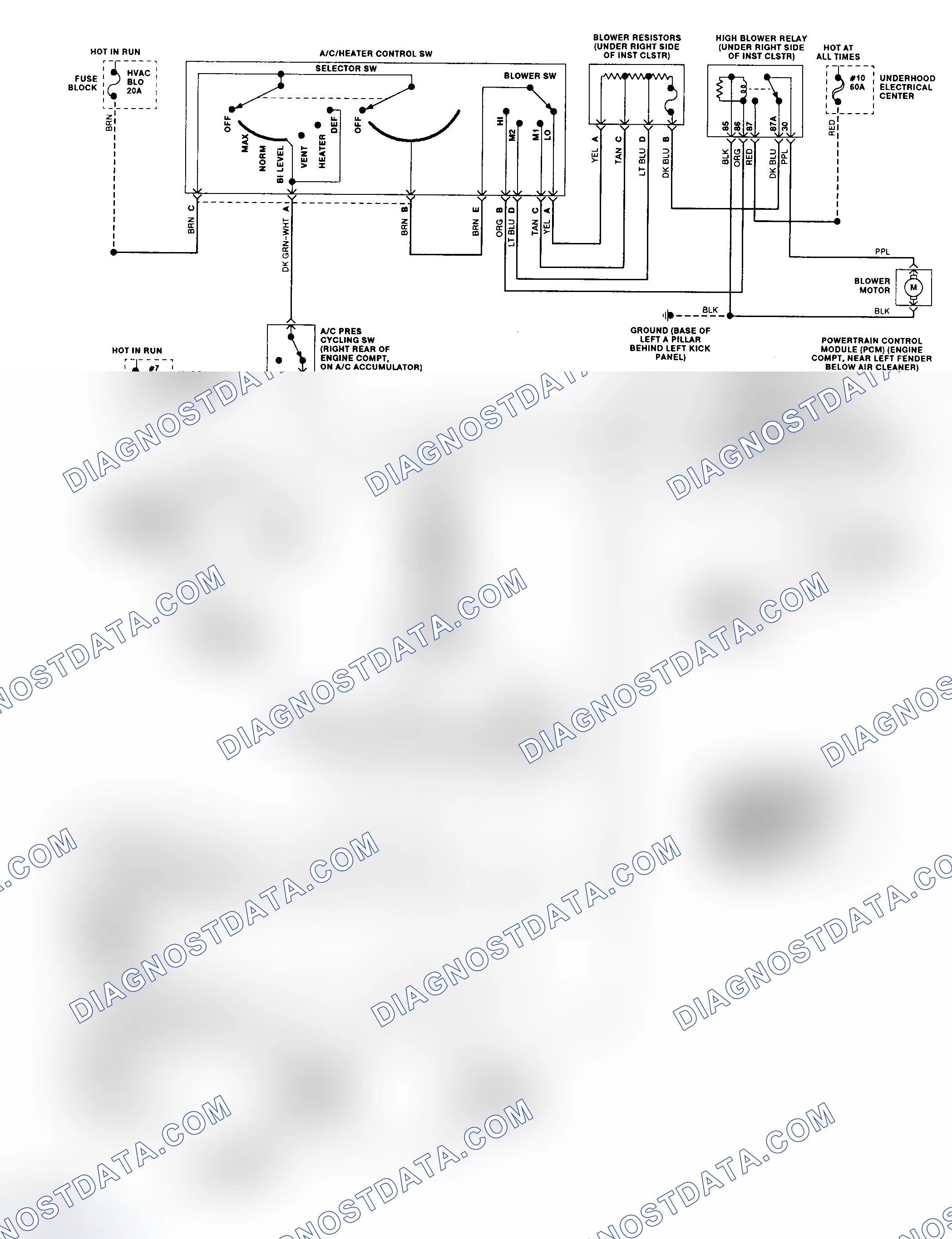 Scheme 289: Code 58 Schematic (4L80-E Gasoline) Transmission Fluid Temperature High