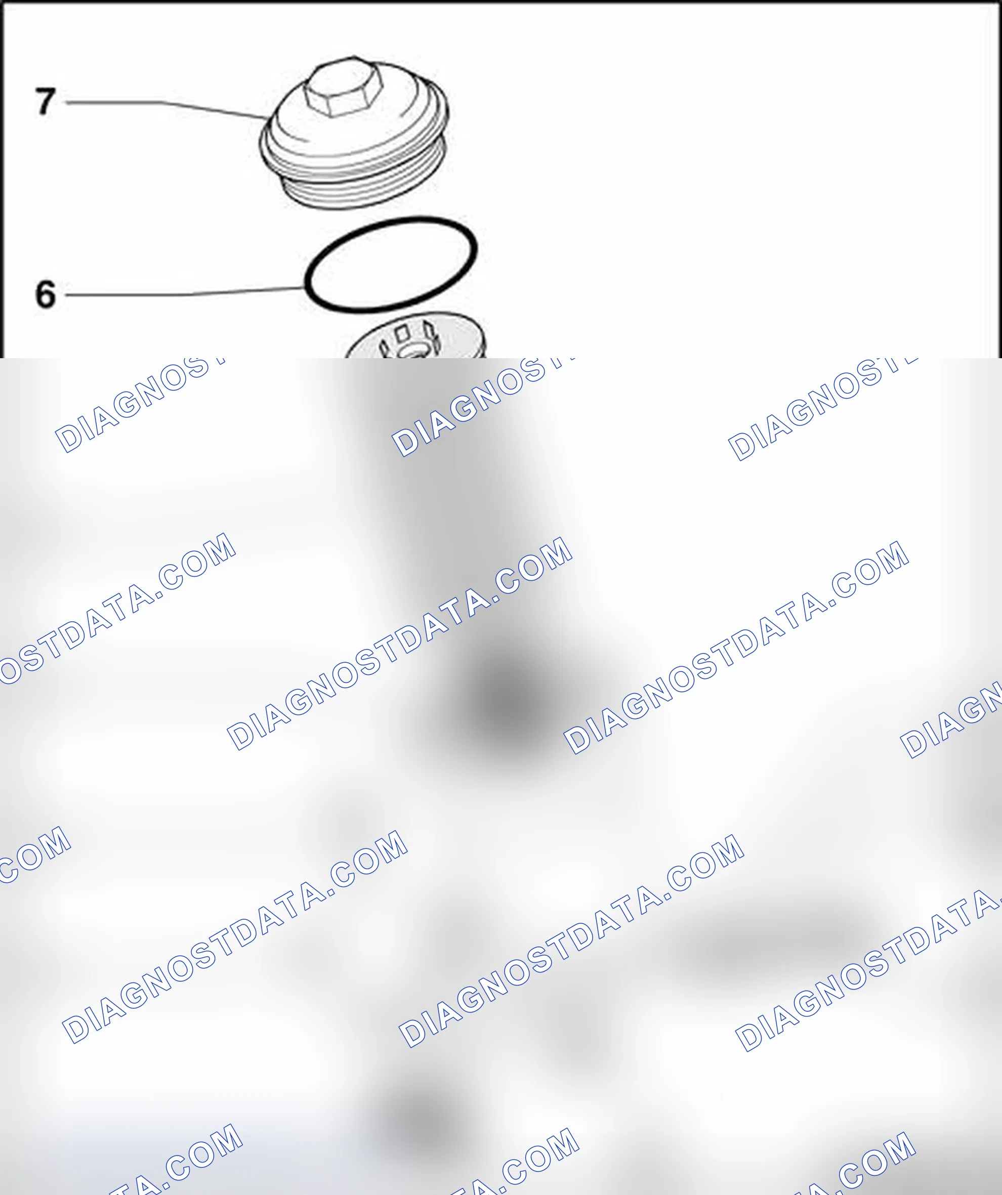 Scheme 599: Oil filter housing, component overview