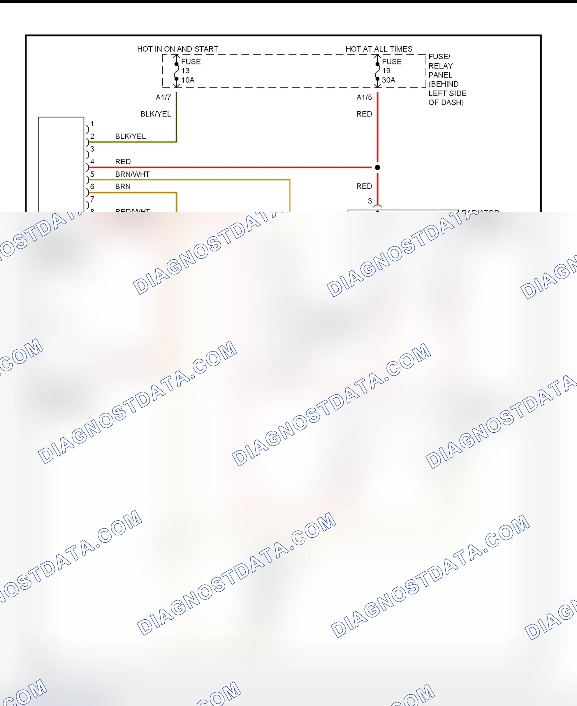 Scheme 7: Cooling Fan Circuit Wiring Diagram - W/O A/C (1991-92)