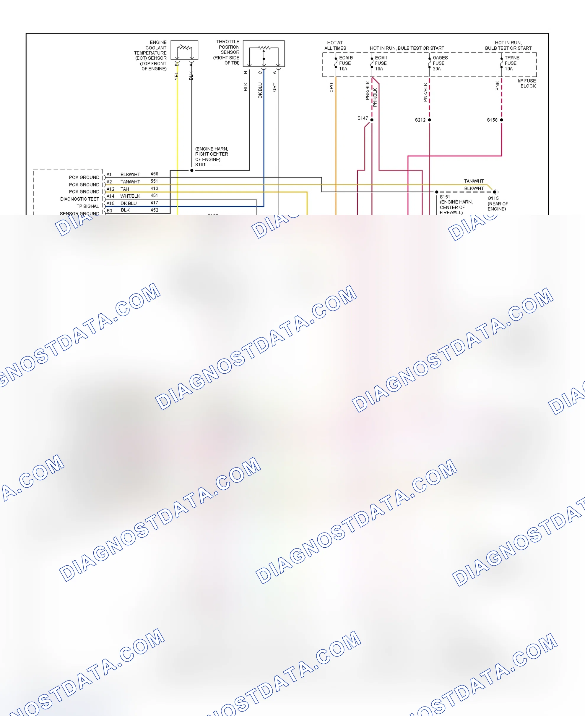 Scheme 167: Wiring Diagram ("G" Series - 4.3L, 5.0L, 5.7L & 7.4L)