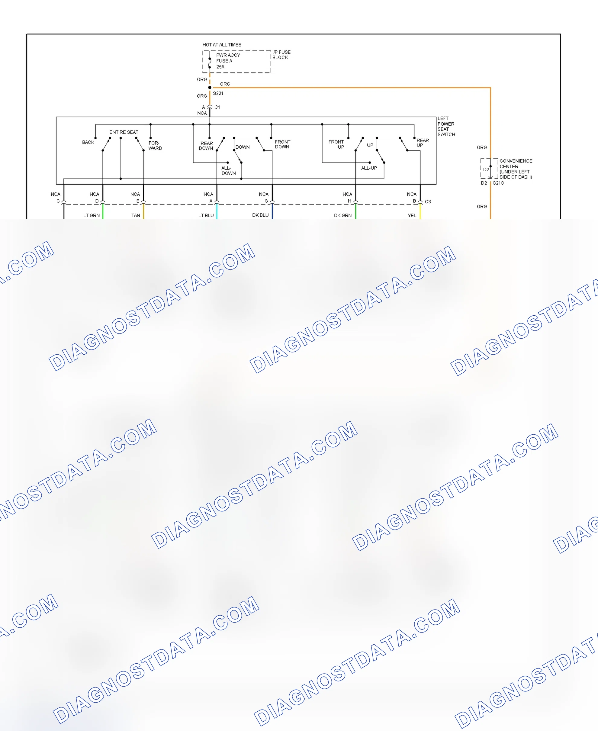 Scheme 2: Power Seats Wiring Diagram (Express & Savana)