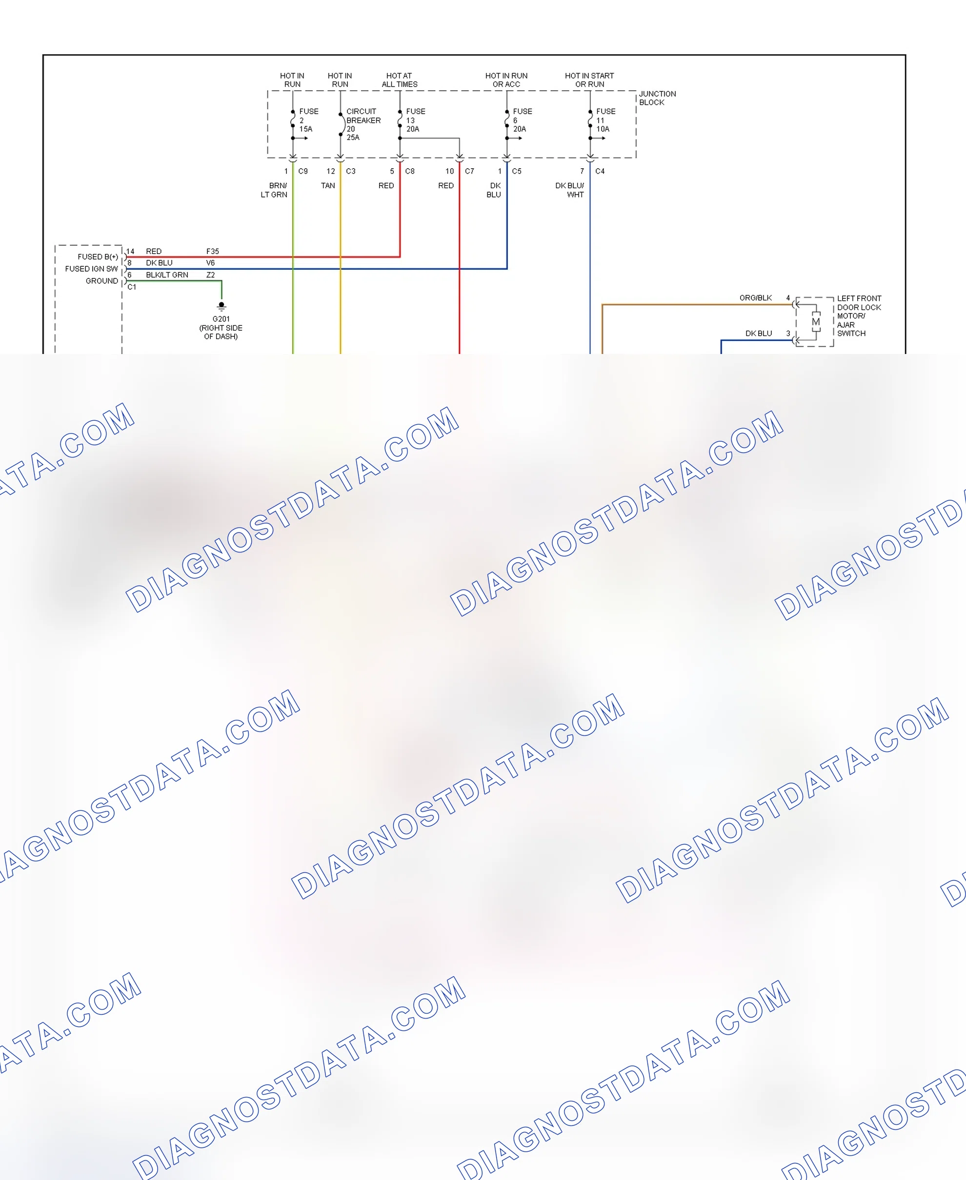 Scheme 19: Remote Keyless Entry (RKE) System Wiring Diagram (Dakota - 4-Door)