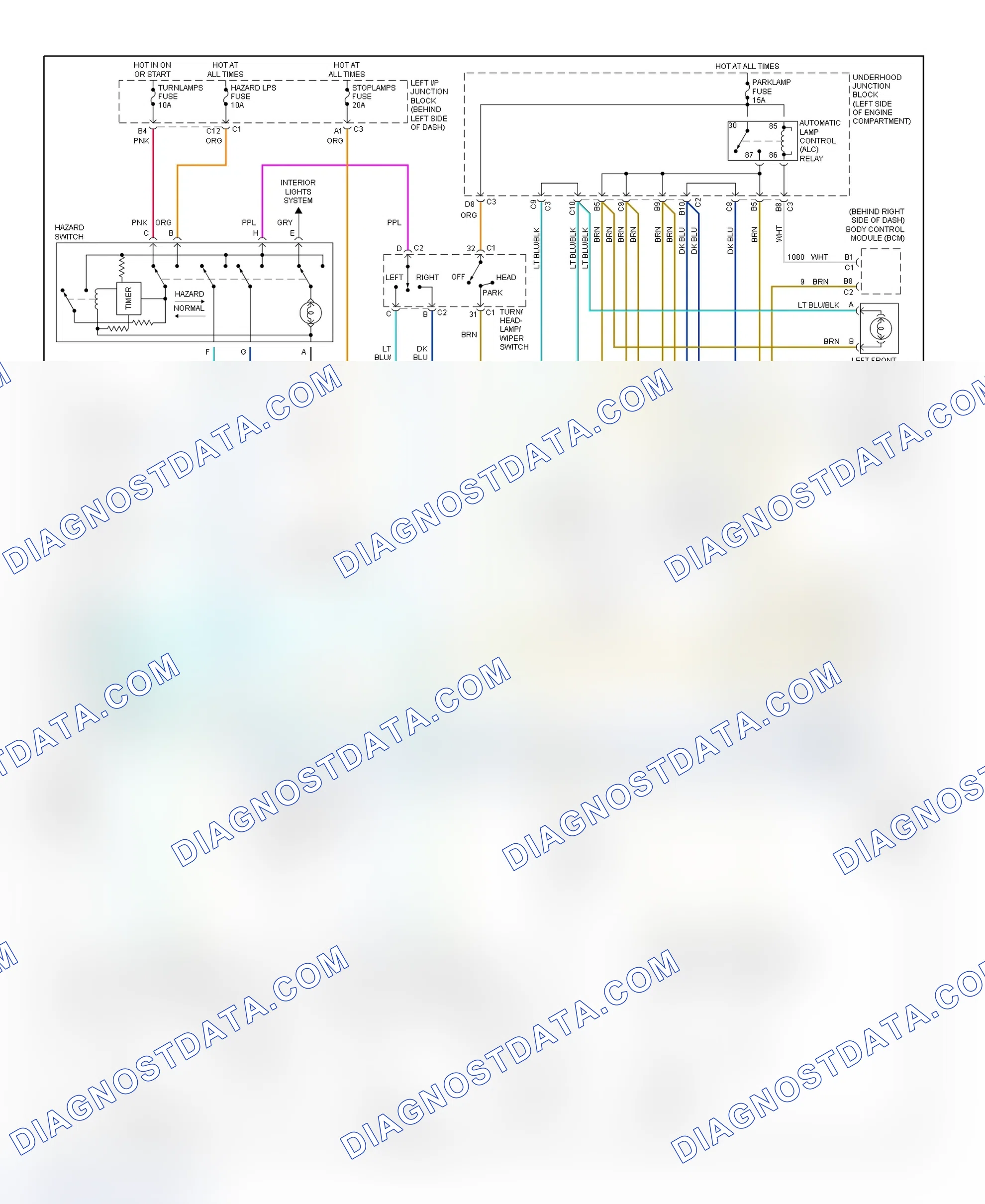 Scheme 24: Exterior Lights Wiring Diagram (Grand Am)