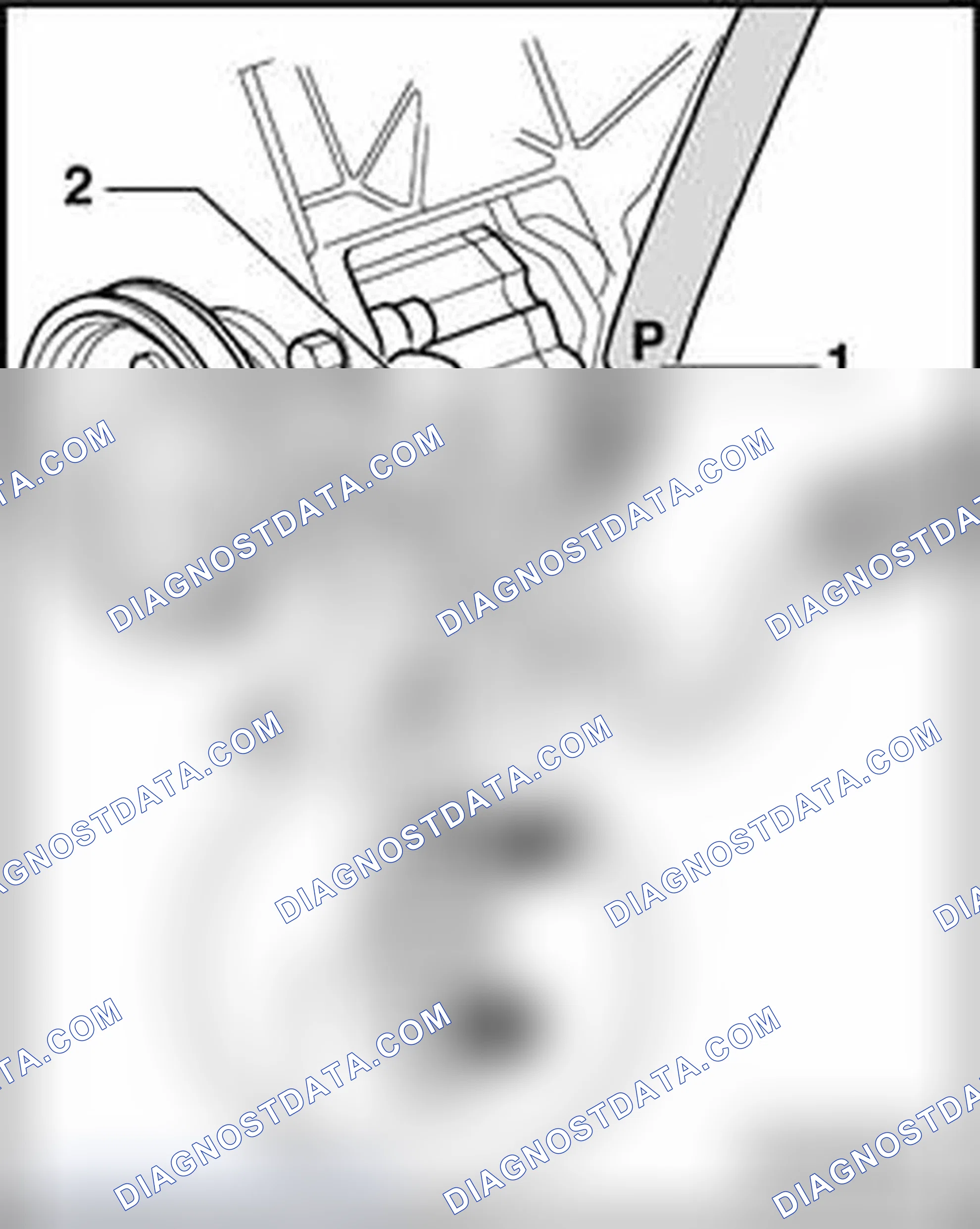 Scheme 424: Intake hose to power steering pump location