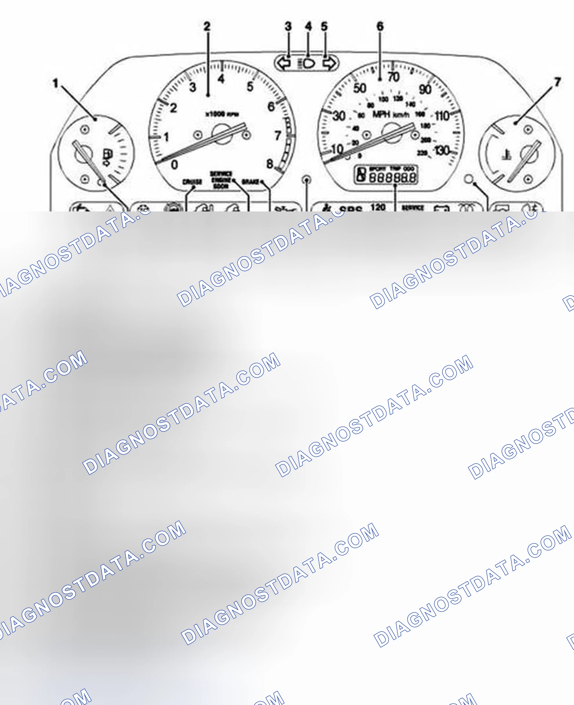 Scheme 18: INSTRUMENT PACK COMPONENT LOCATION - FRONT VIEW (NAS ONLY)