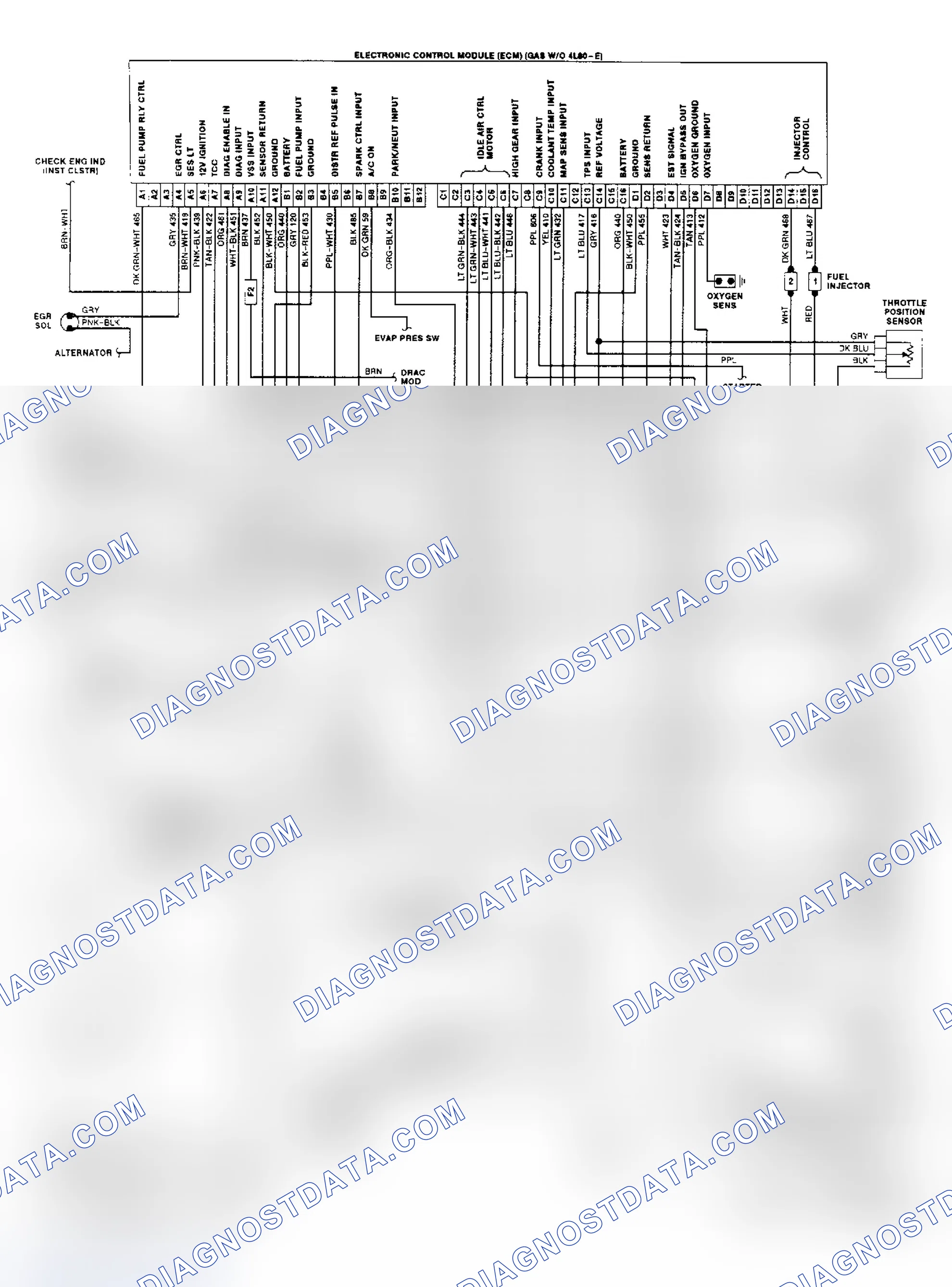 Scheme 14: Wiring Diagram ("G" Series 4.3L & 5.7L W/O 4L80-E Trans.)