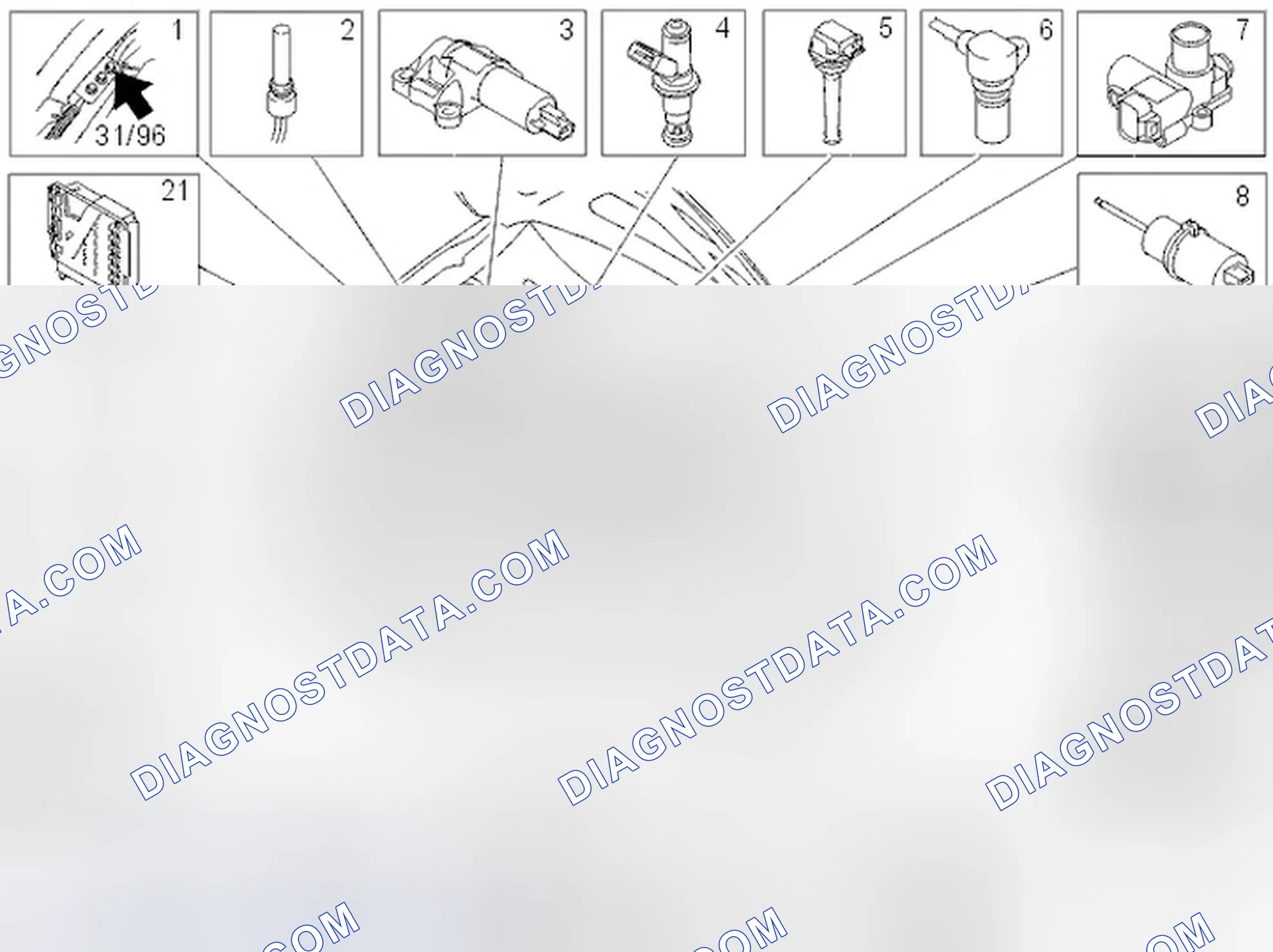 Scheme 2: Component location (B5244S; 2001-2006)