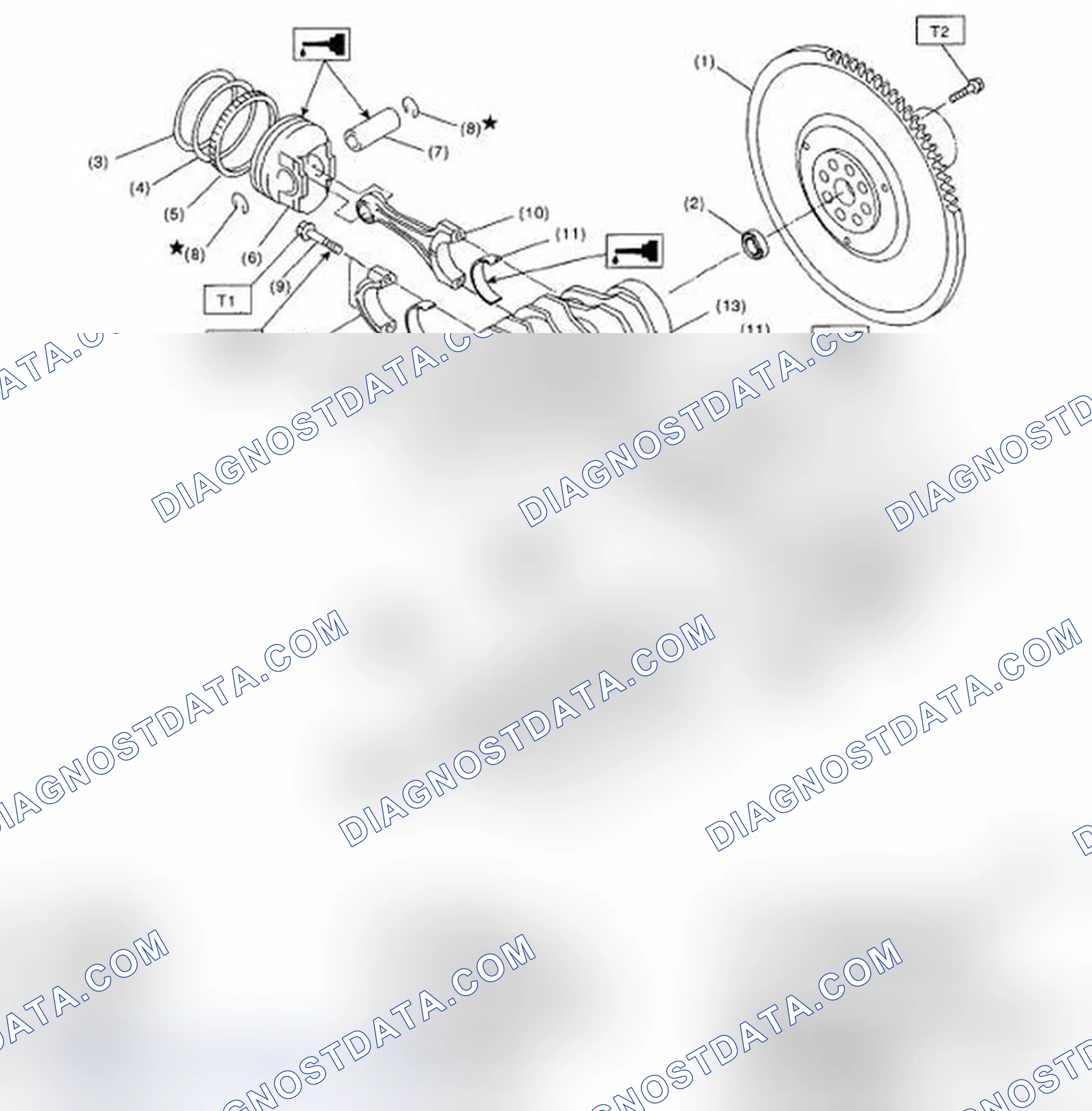 Scheme 499: Identifying Crankshaft And Piston Components With Torque Specification