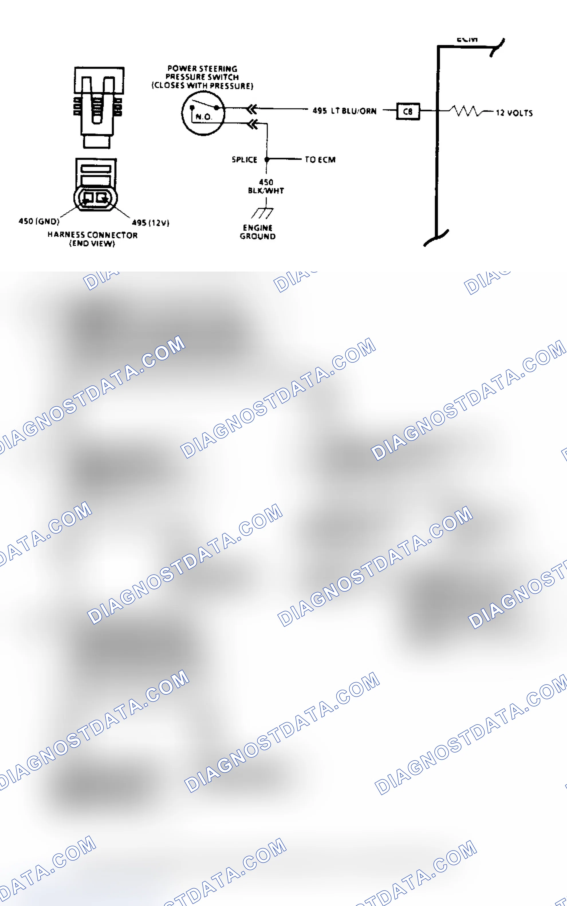 Scheme 93: Power Steering Pressure Switch (2.5L) - Flow Chart & Schematic