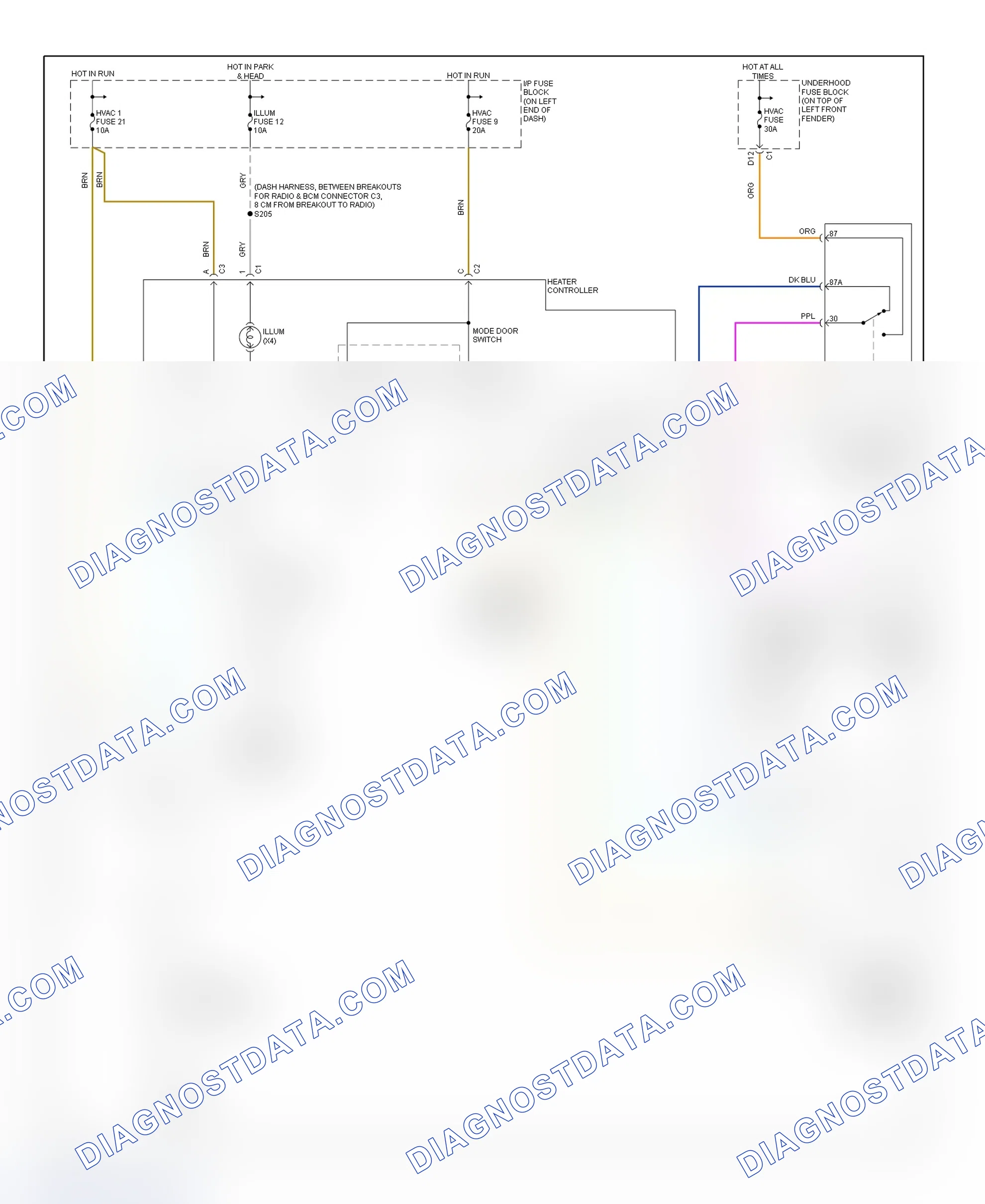 Fig. 26: Heater System Wiring Diagram (Sonoma & S10)