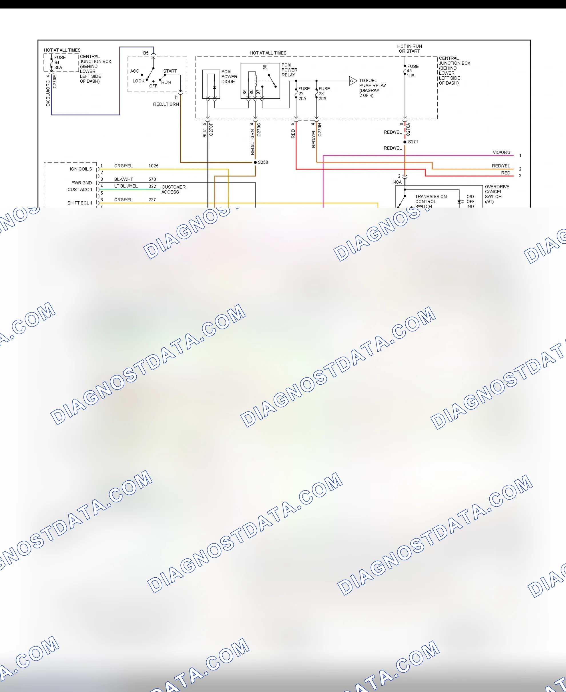 Scheme 68: PCM Wiring Diagram (Excursion & Pickup - F250/F550 Super Duty - 6.8L - 1 Of 4)