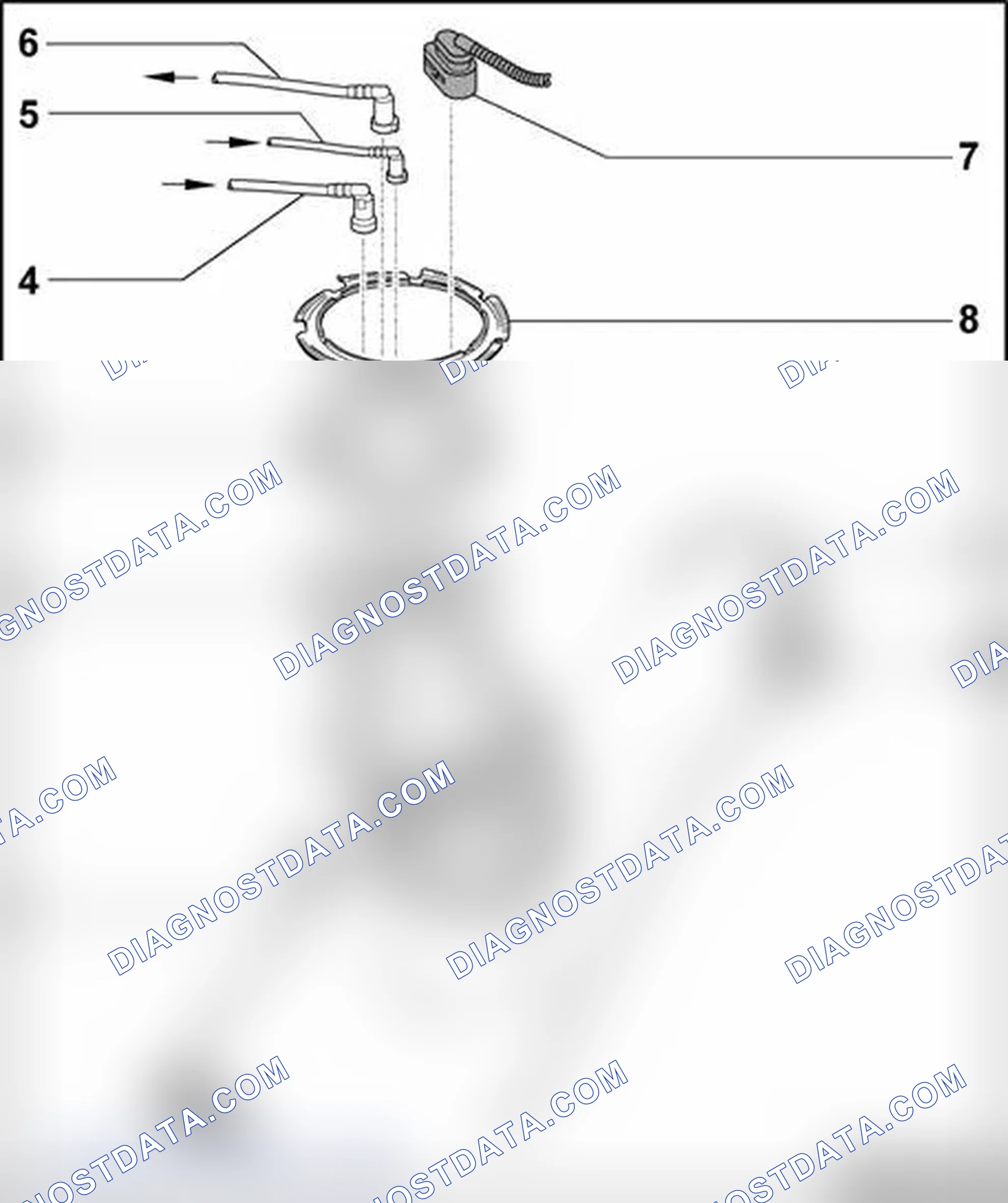 Scheme 478: Fuel delivery unit and Fuel level sensor, assembly overview