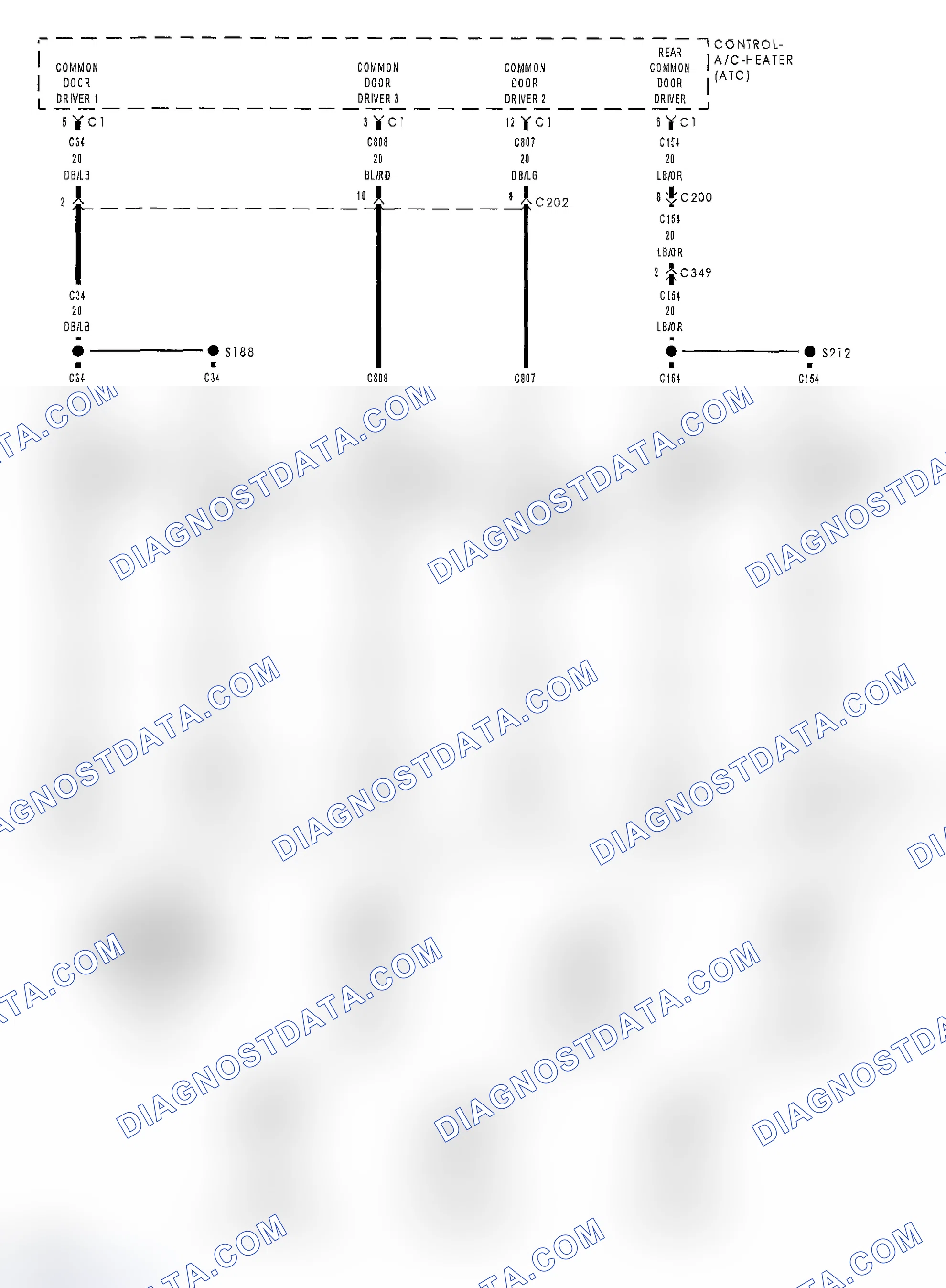 Scheme 193: B1041-PANEL MODE DOOR 1 CONTROL CIRCUIT LOW (ATC)