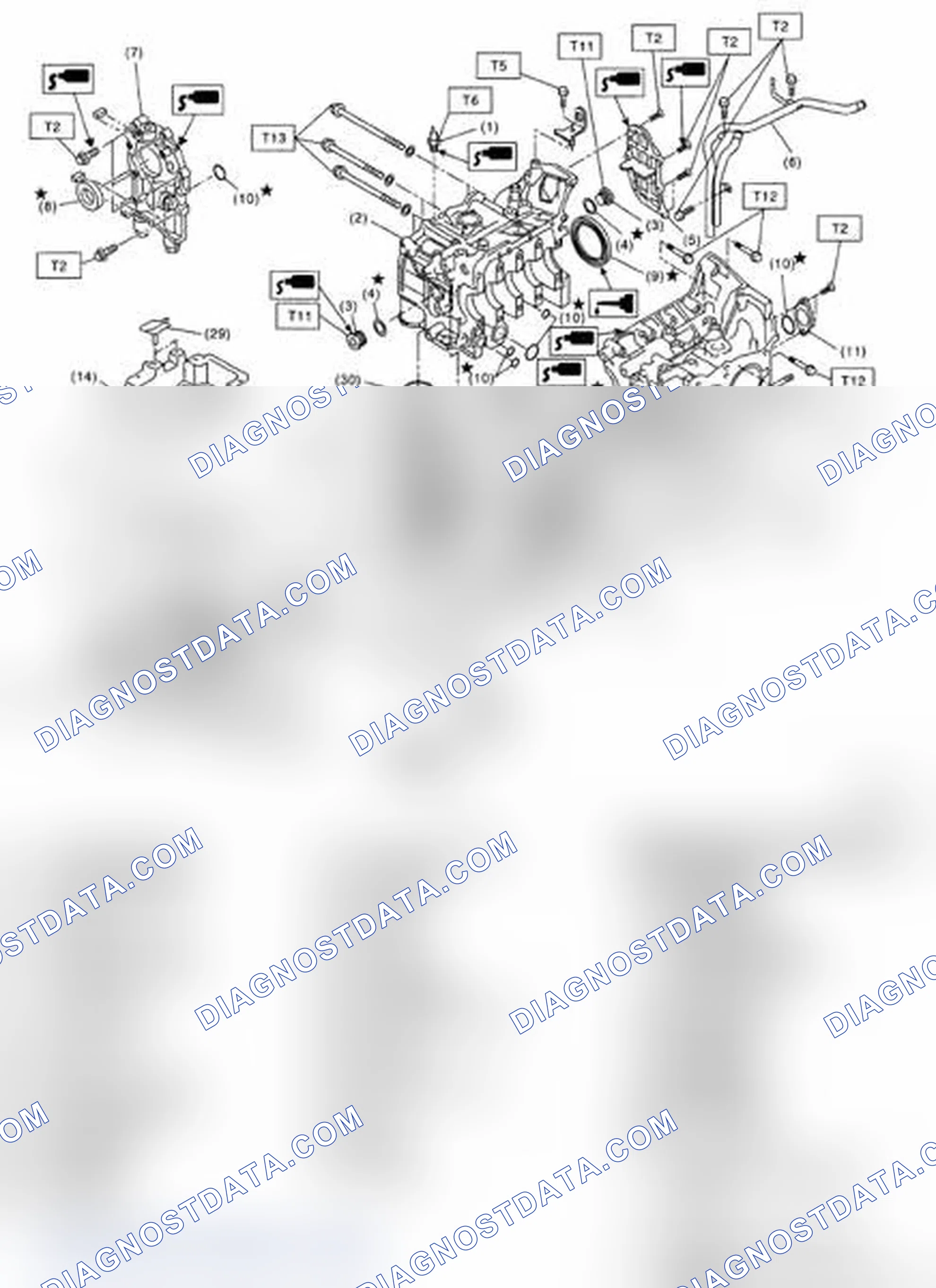 Scheme 277: Exploded View Of Cylinder Block Components With Torque Specifications