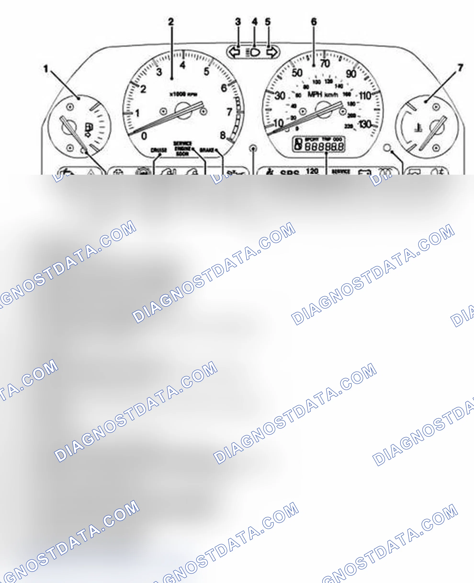 Scheme 18: INSTRUMENT PACK COMPONENT LOCATION - FRONT VIEW (NAS ONLY)