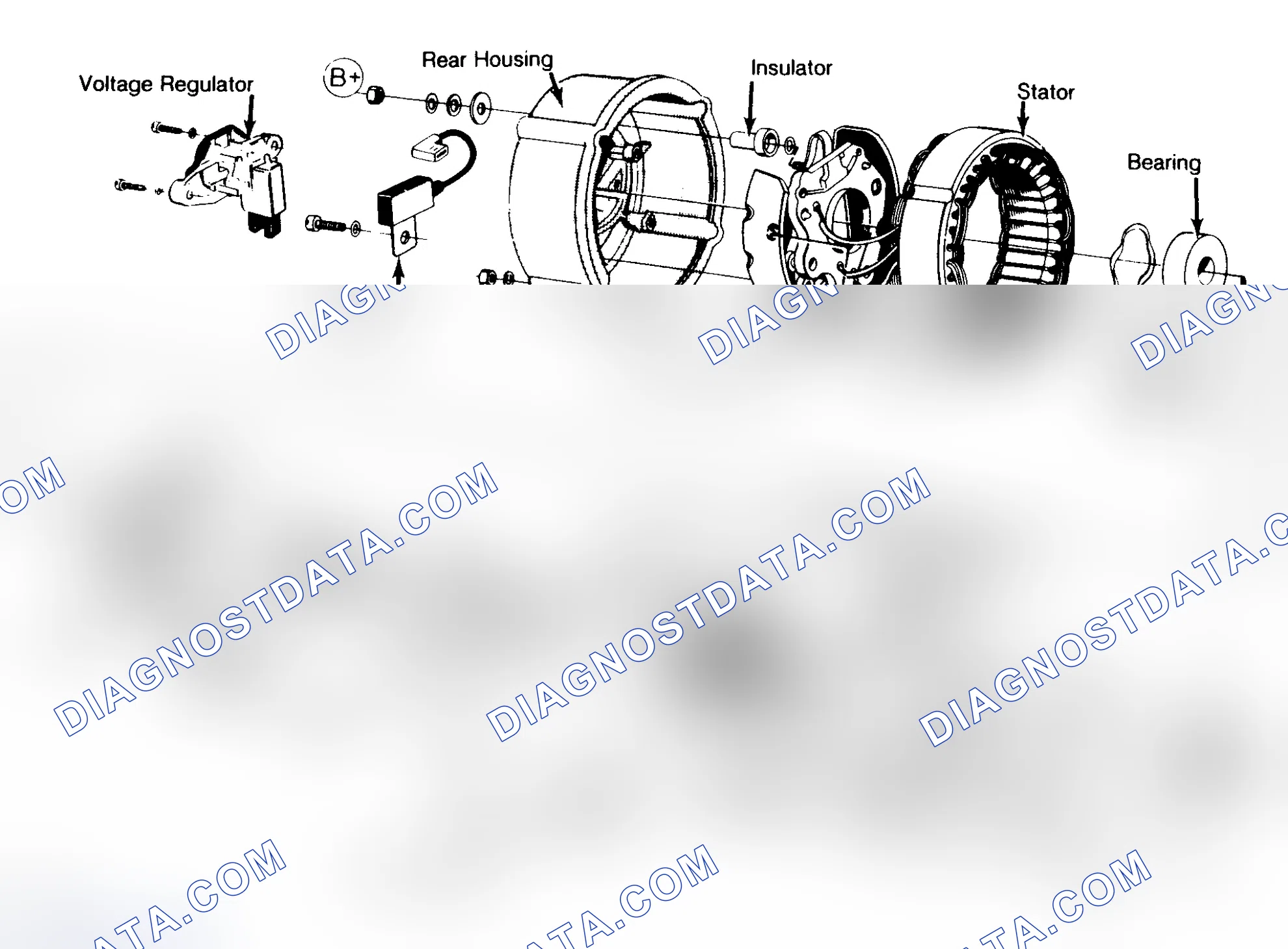 Scheme 3: Exploded View of Bosch 55 Ampere Alternator