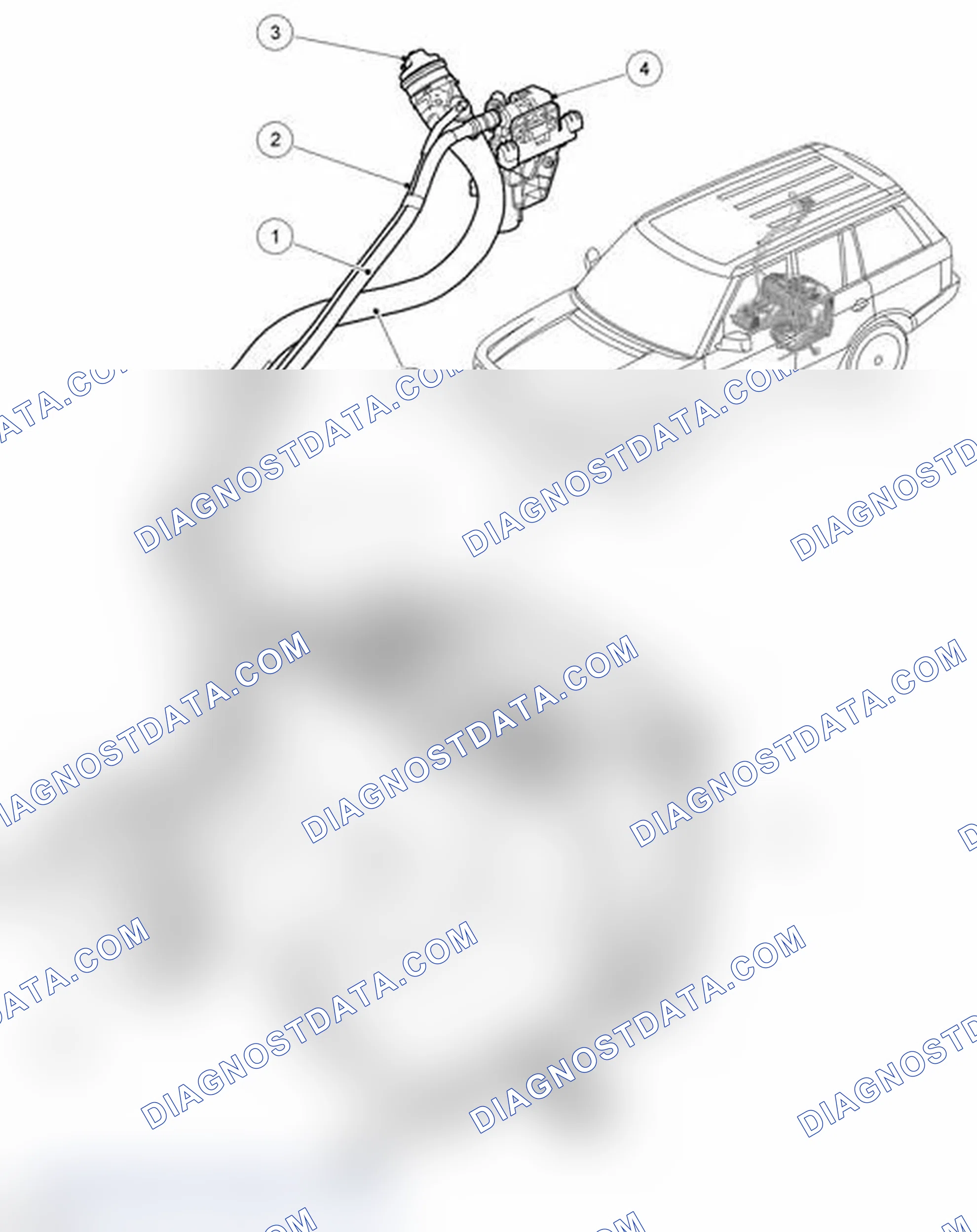 Scheme 34: 4.2L V8 SUPERCHARGED FUEL TANK AND LINES COMPONENT LOCATION (NAS)