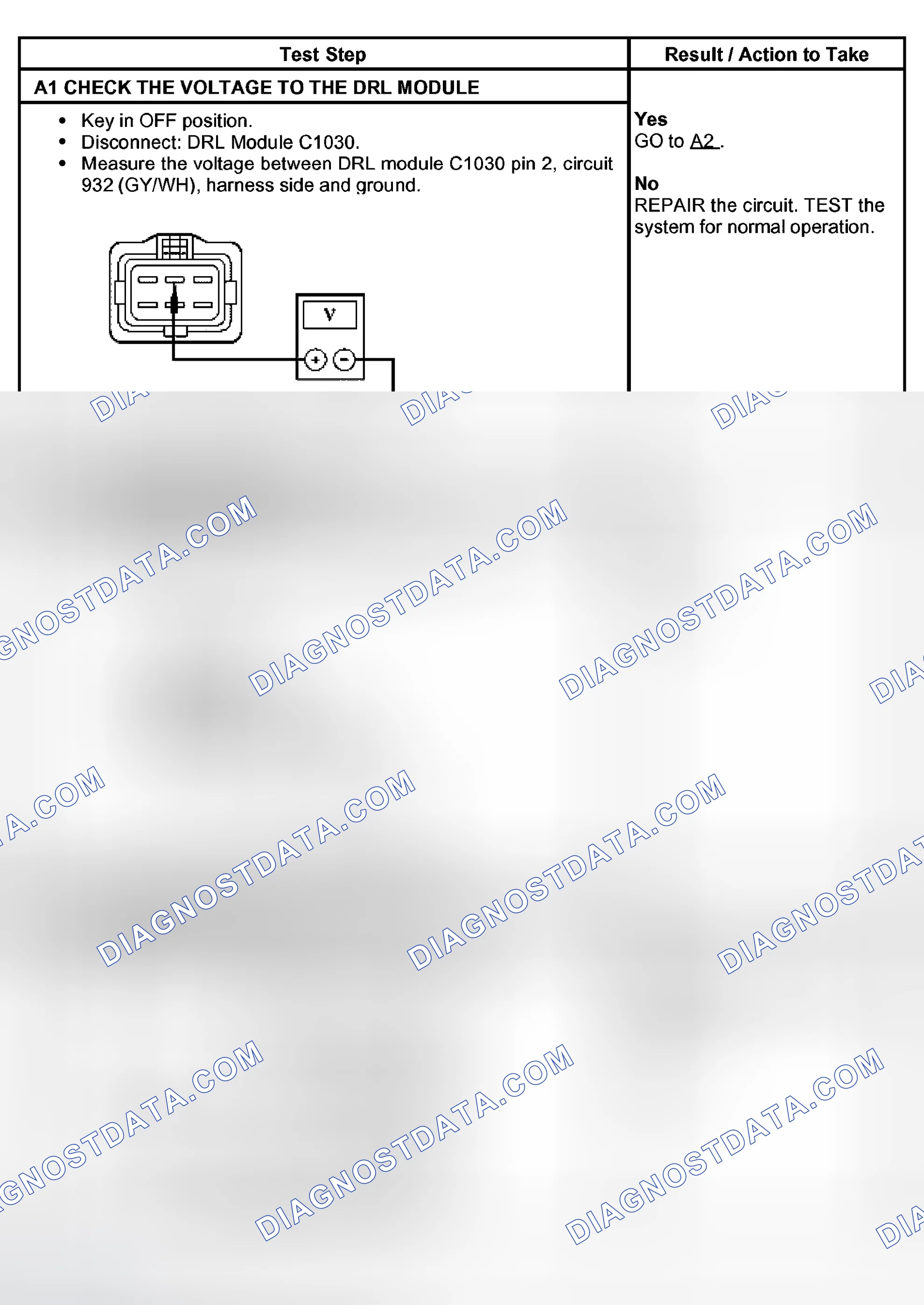Scheme 5: PINPOINT TEST A: THE DAYTIME RUNNING LAMPS ARE INOPERATIVE