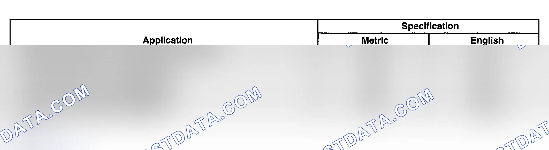 Scheme 27: Fastener Tightening Specifications