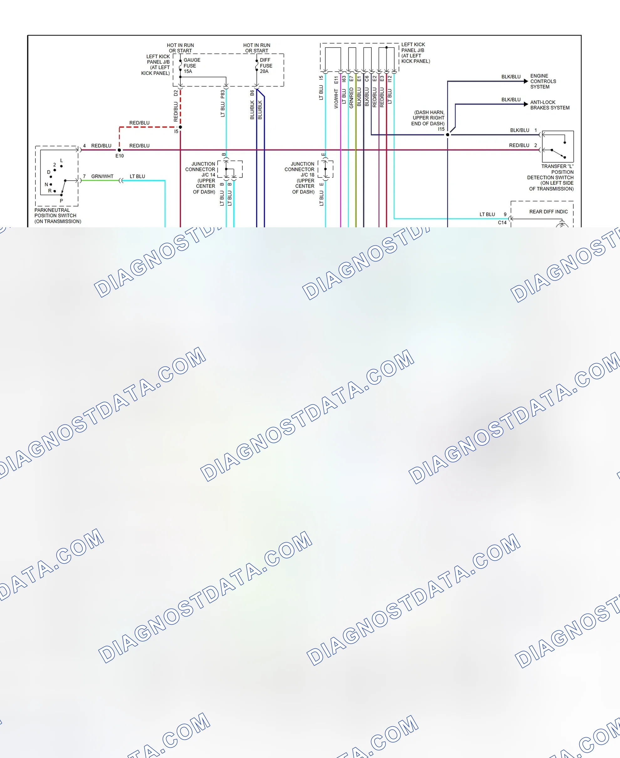 Scheme 52: Center & Rear Differential Lock System Wiring Diagram (1999 Land Cruiser & Lexus LX470)