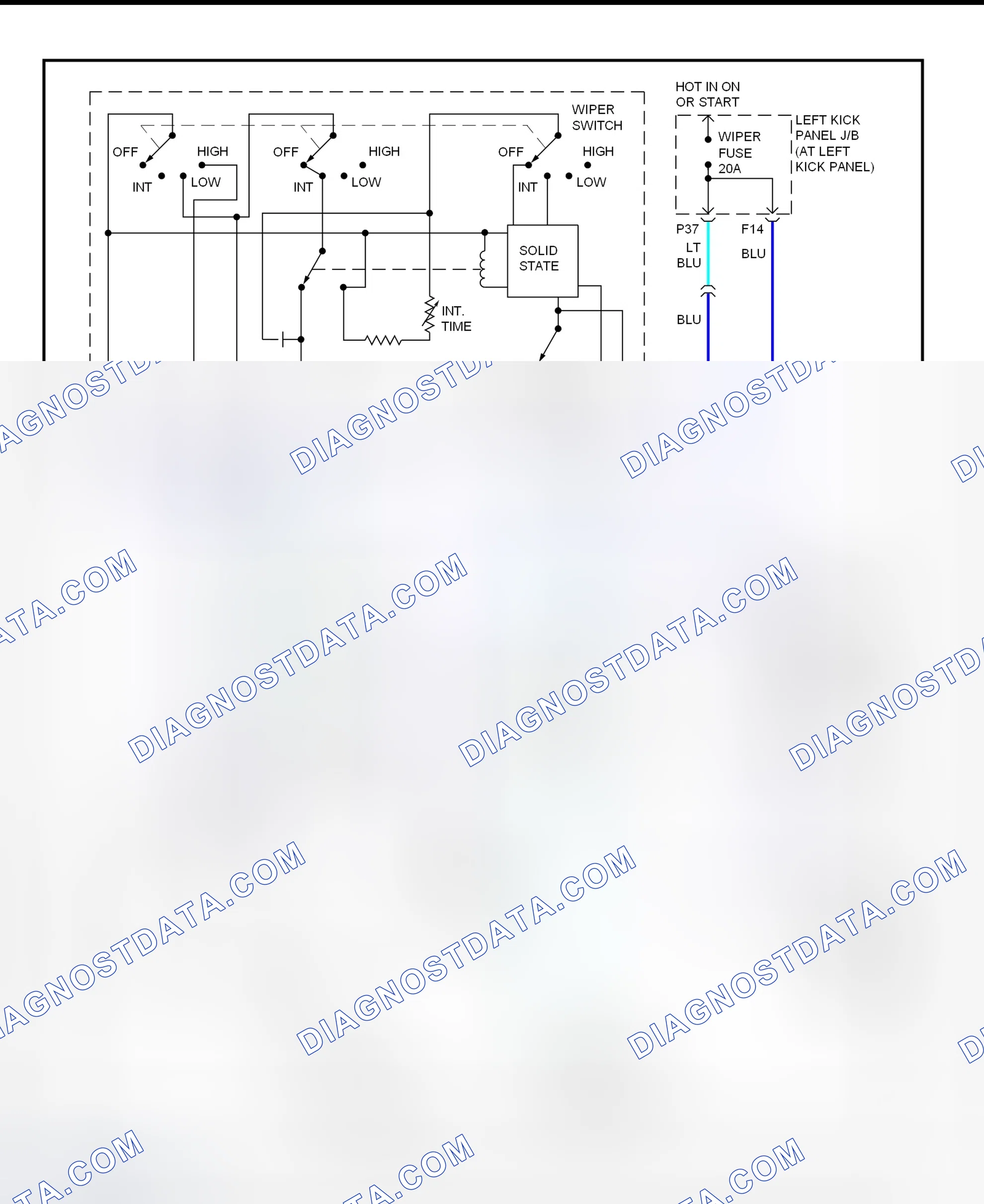 Scheme 19: Wiper/Washer System Wiring Diagram (Lexus LX470 - Front)