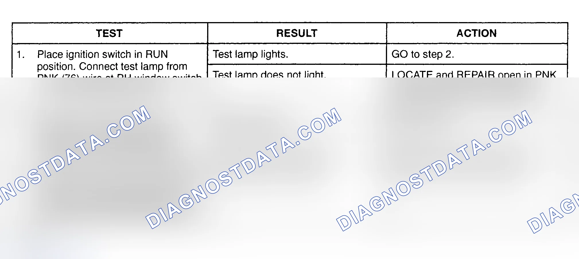 Scheme 11: TEST E: RIGHT POWER WINDOW ONLY OPERATES FROM DRIVER'S SIDE WINDOW SWITCH