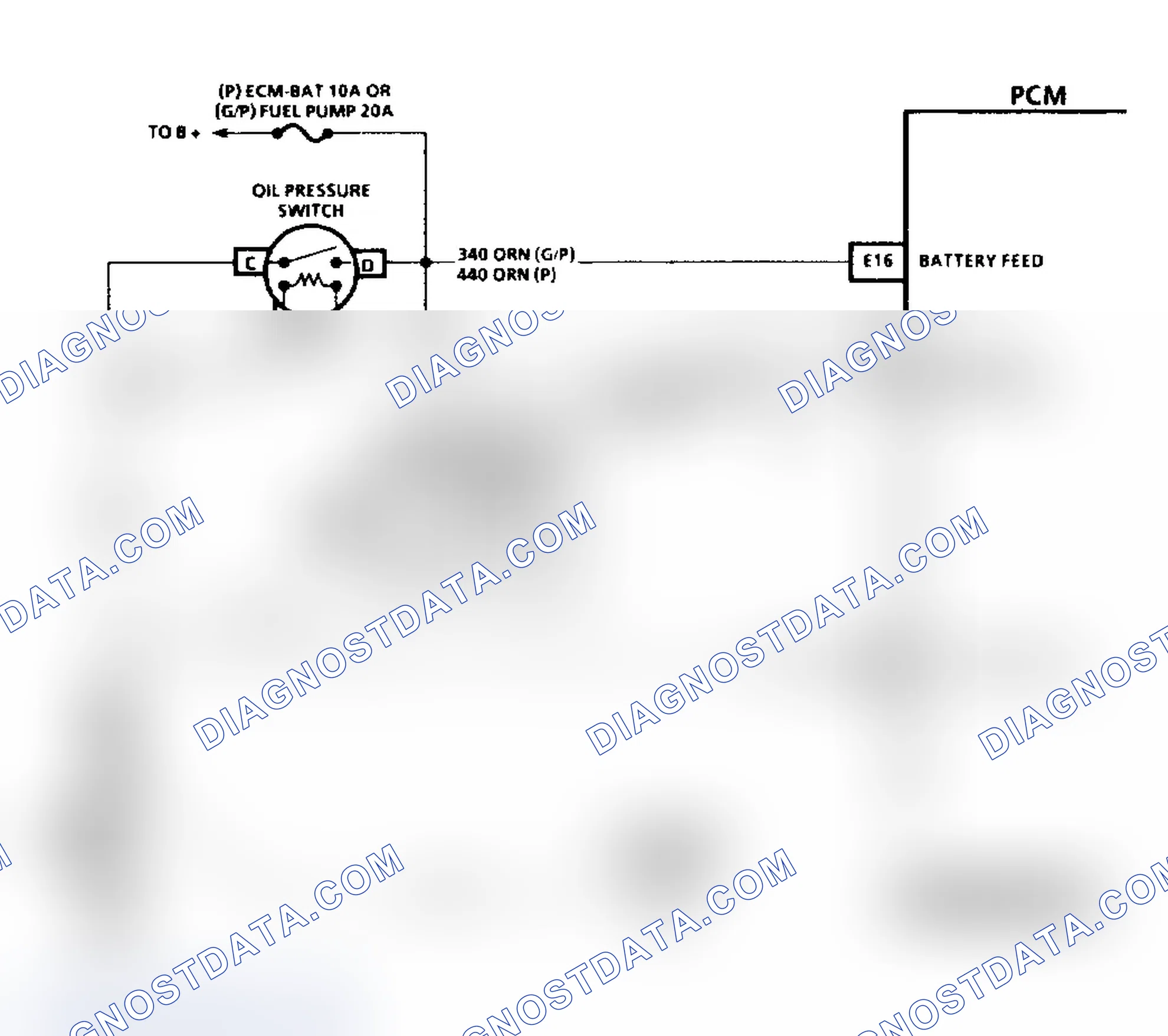 Scheme 287: Code 54 Schematic ("P" Series A/T) Fuel Pump Circuit