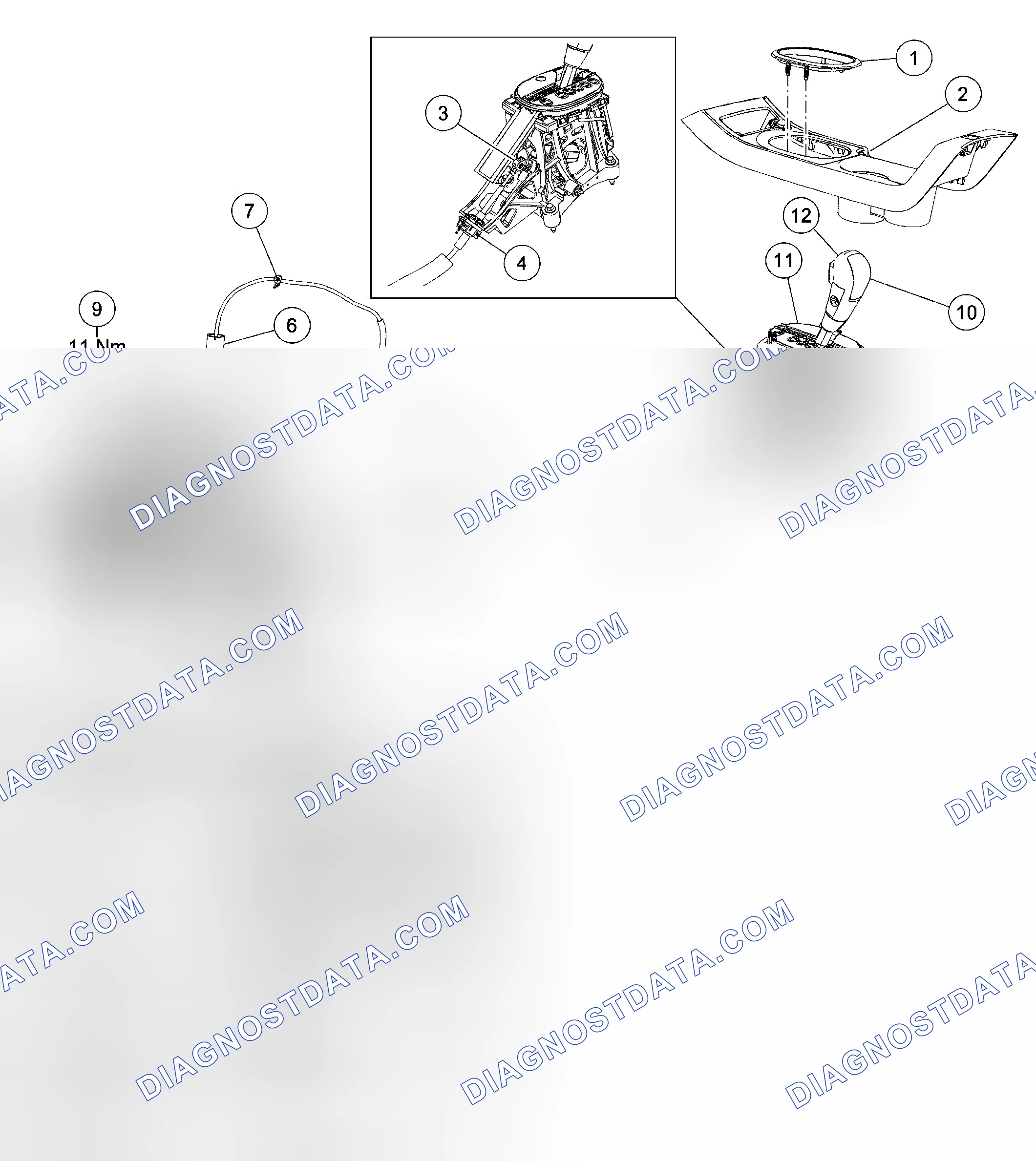 Scheme 628: Selector Lever Cable
