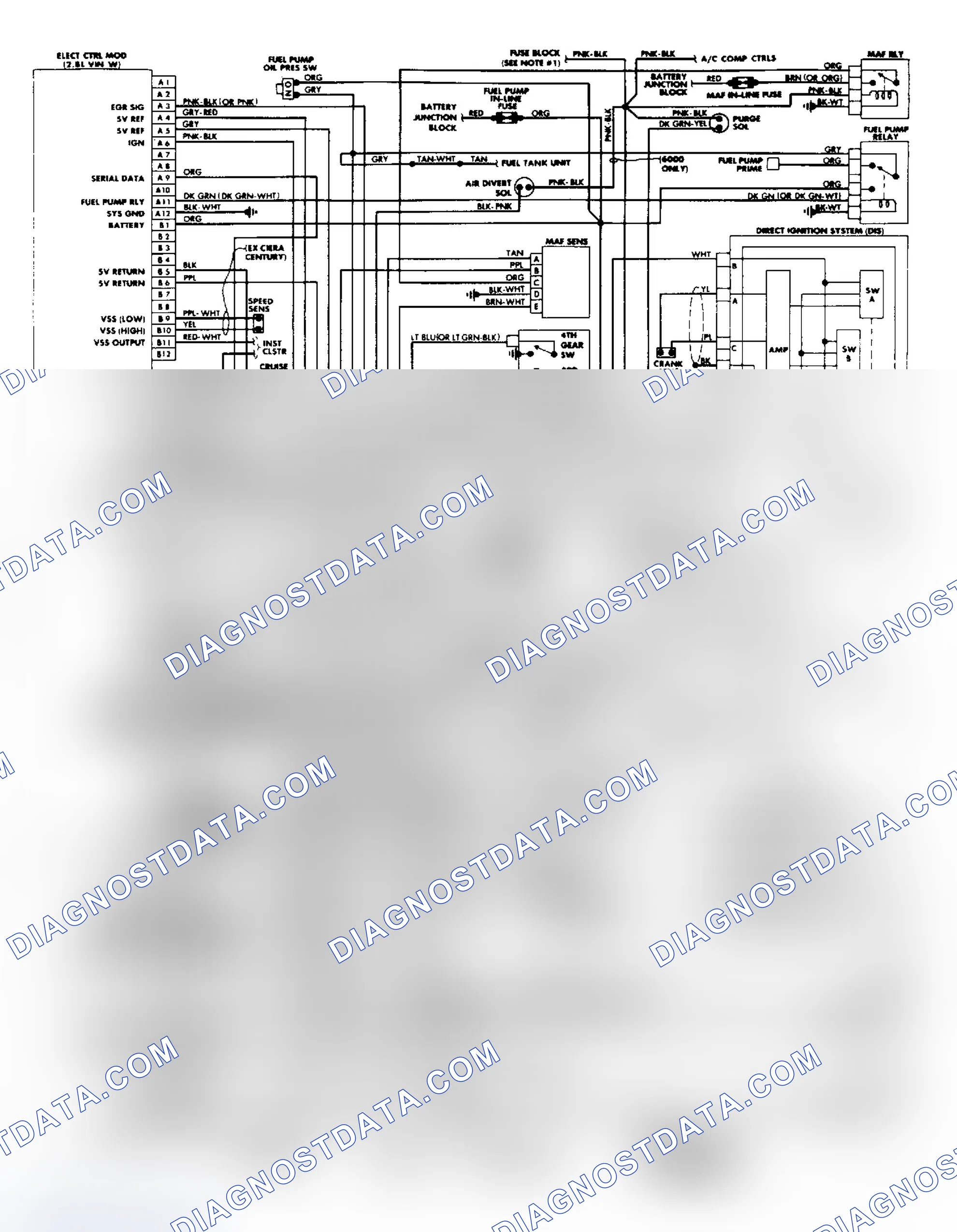 Scheme 21: Celebrity, Century, Cutlass Ciera & 6000 2.8L Wiring Diagram