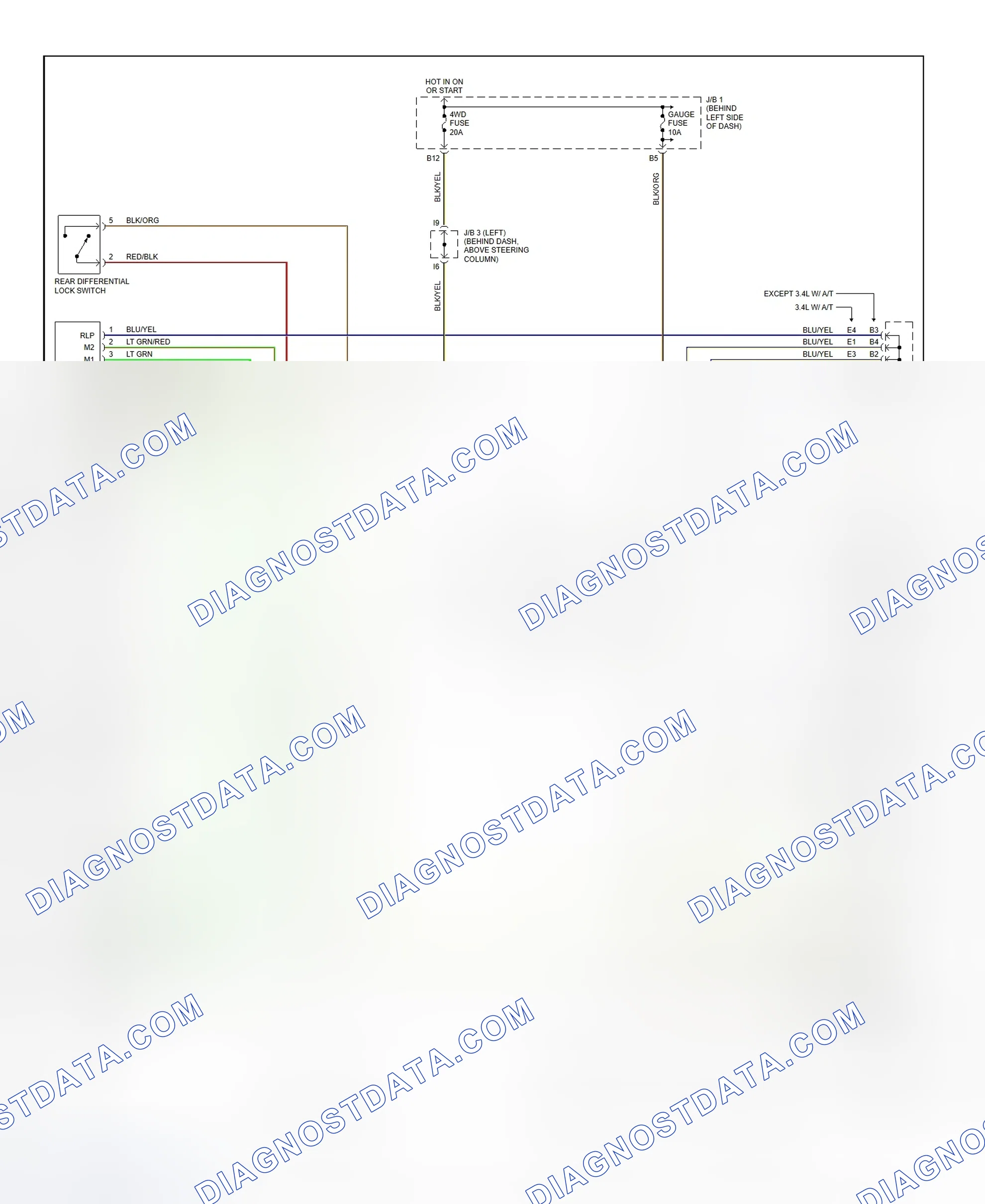 Scheme 57: Rear Differential Lock System Wiring Diagram (2000 Tacoma - California)