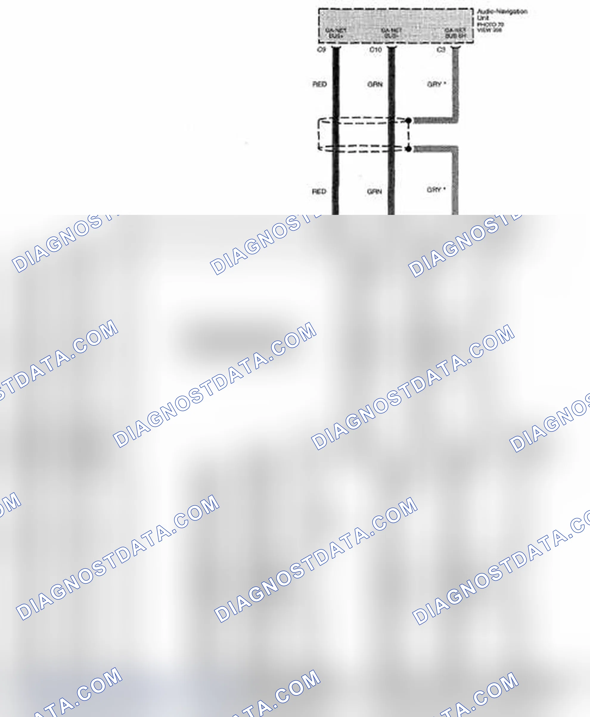 Scheme 200: Multiplex Integrated Control System Circuit Diagram - GA-NET Bus (Navigation With XM Radio) (Page 50-10)