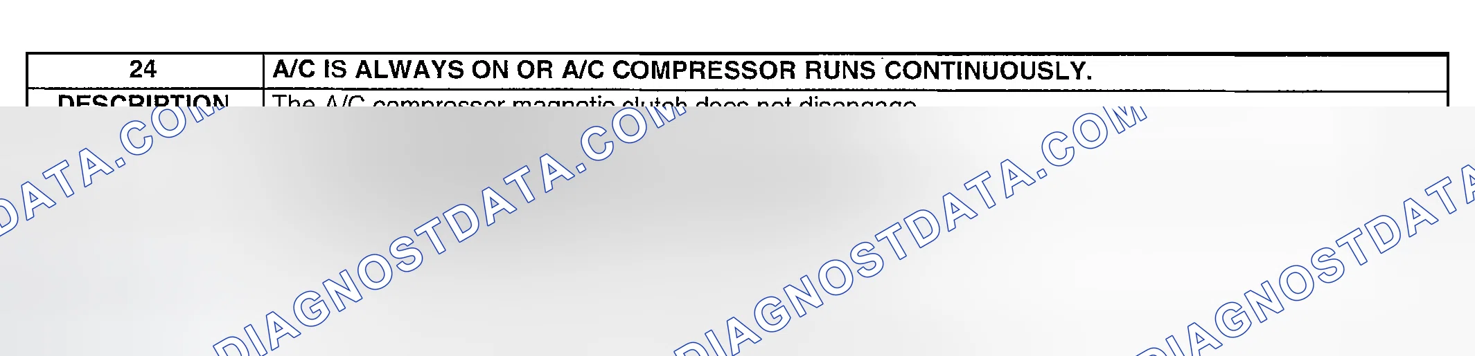 Scheme 447: NO. 24 A/C IS ALWAYS ON OR A/C COMPRESSOR RUNS CONTINUOUSLY