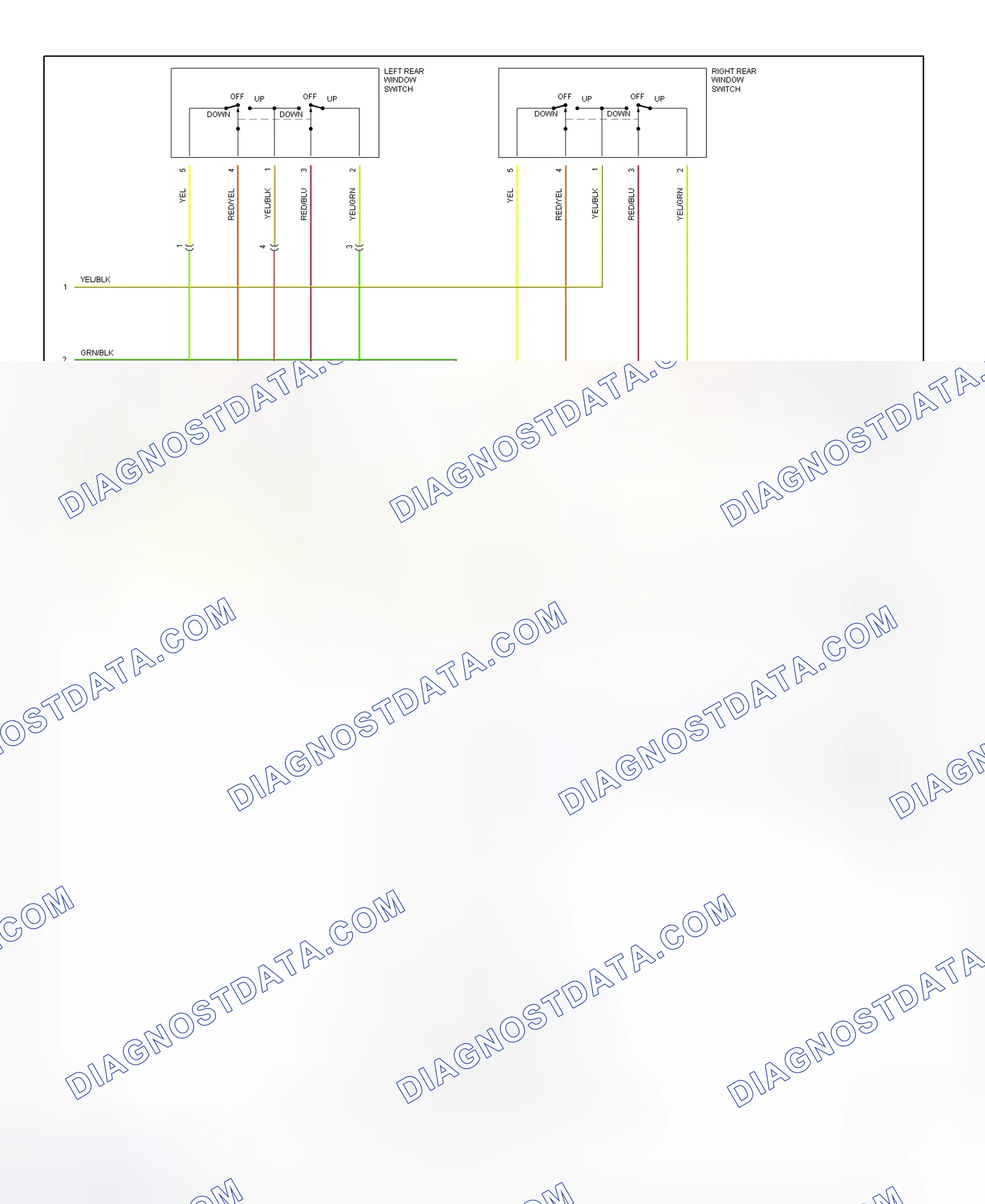 Fig. 6: Power Windows System Wiring Diagram (2 Of 2)