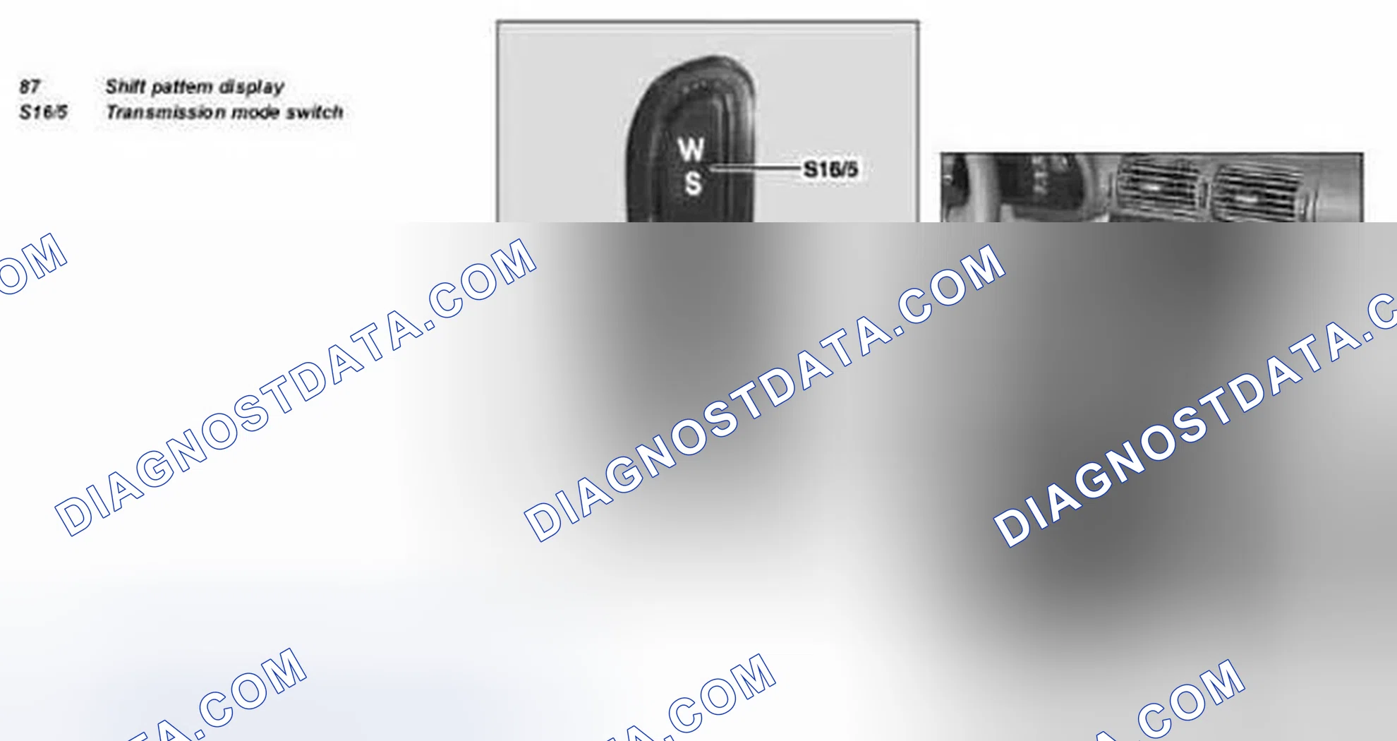 Scheme 51: Identifying Shift Pattern Display And Transmission Mode Switch (Transmission 722.6 Model 203, 209.3 Up To 31.5.03) - Shown In Model 203