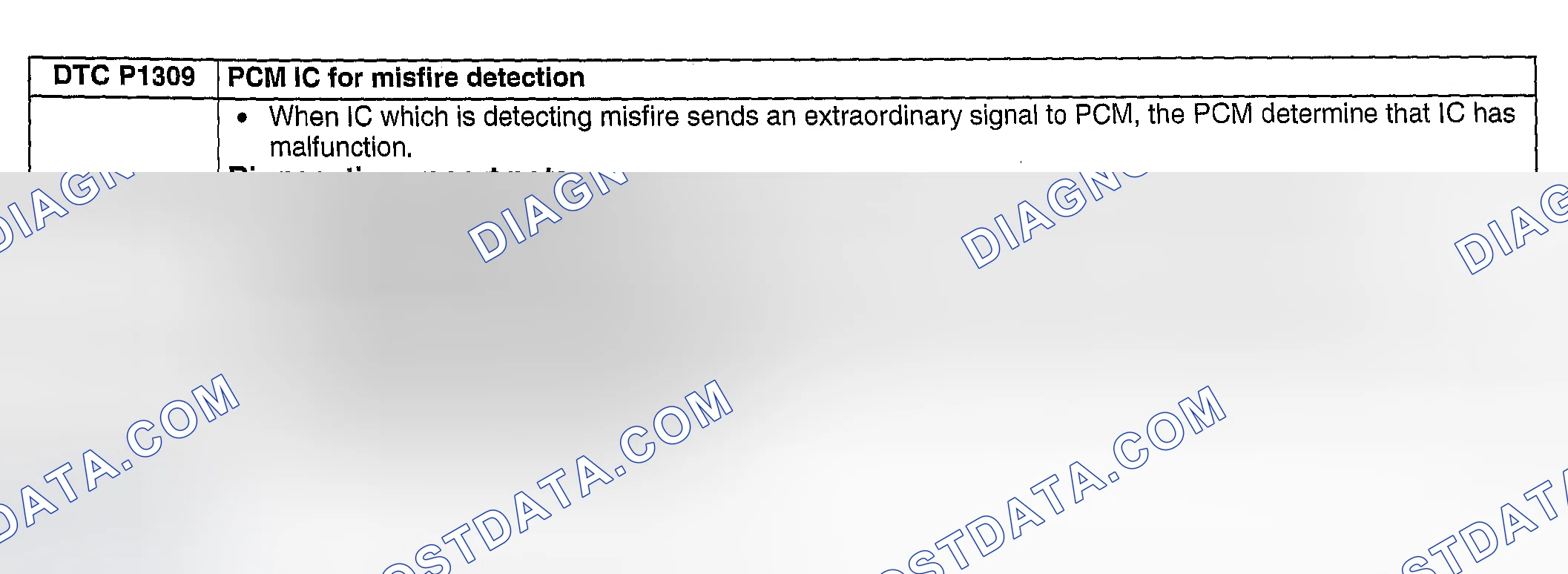 Scheme 175: DTC P1309:PCM IC FOR MISFIRE DETECTION